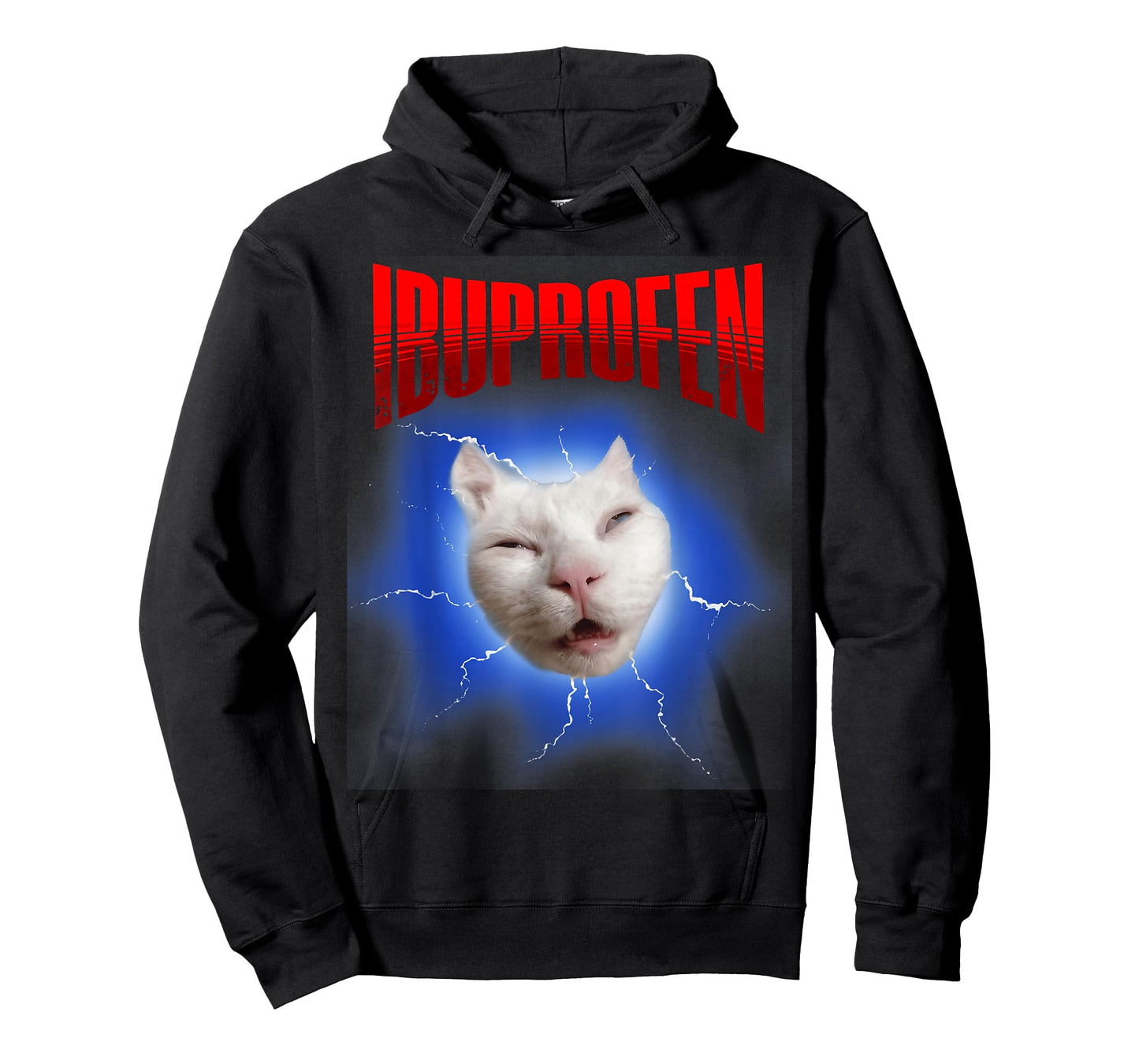 Funny Ibuprofen Cat Meme with Cringe Ugly Feline Face T-Shirt