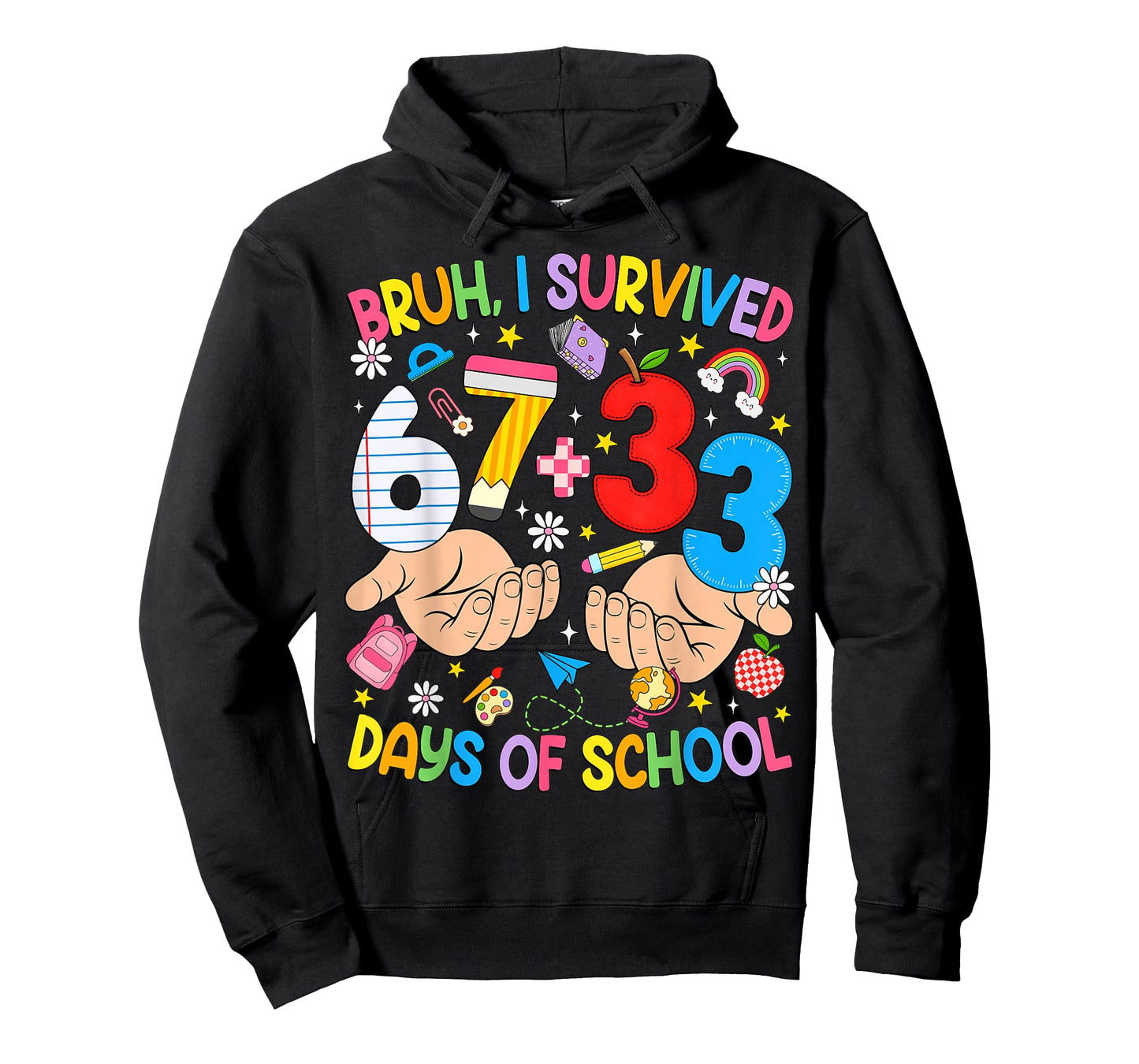 Bruh I Survived 67 33 Days of School Six Seven Teachers Kids T-Shirt