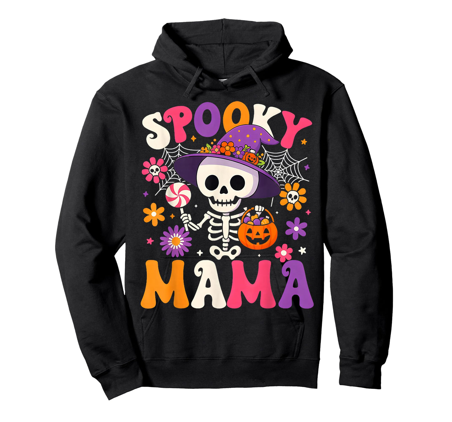 Spooky Mama Skeleton Pumpkin Candy Mommy Halloween Costume T-Shirt