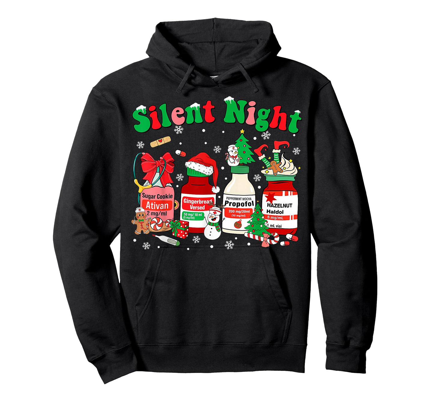 Funny Santa Propofol Silent Night ICU Nurses Merry Christmas T-Shirt