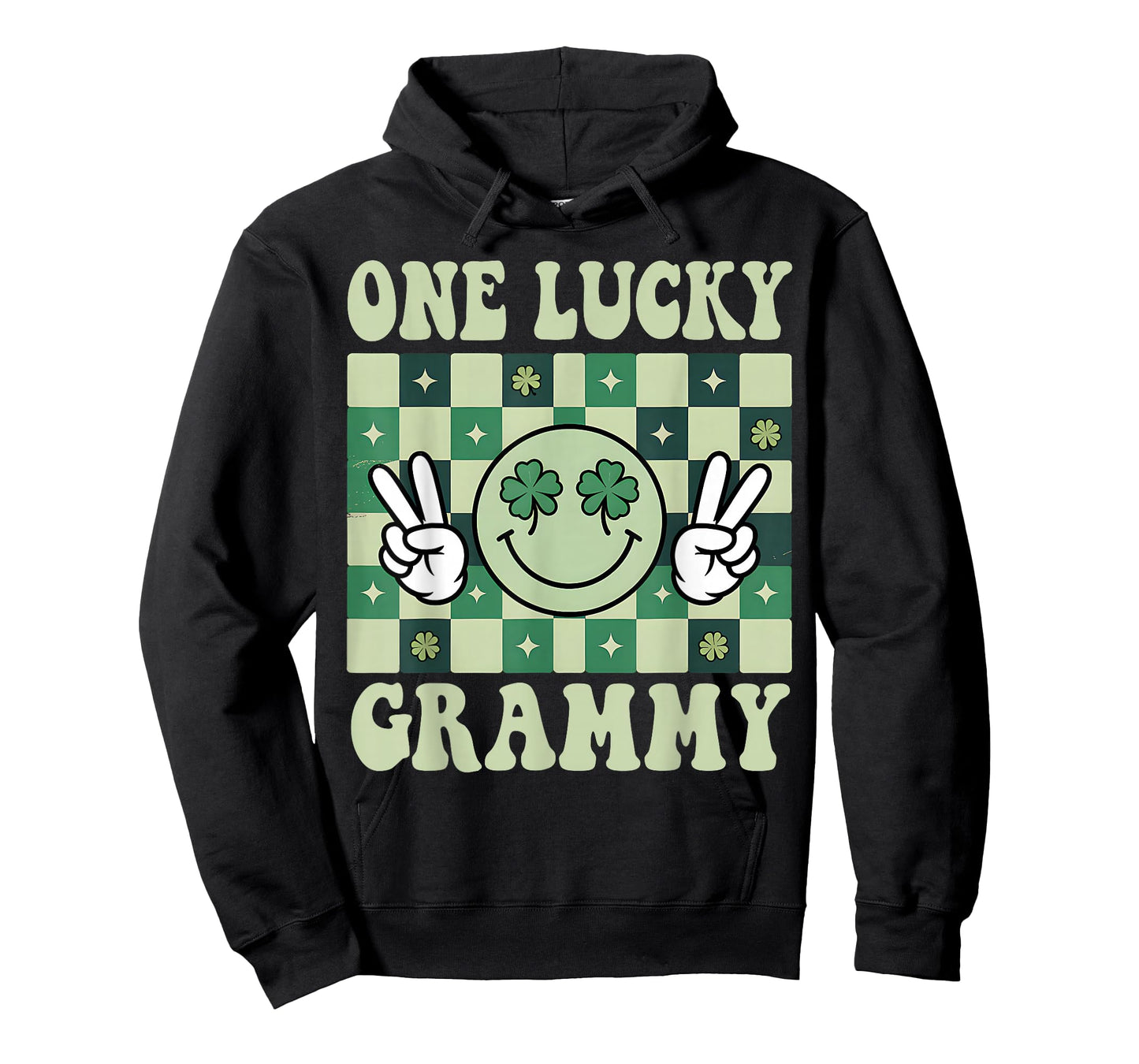 St Patricks Day Groovy Shamrock One Lucky Grammy Paddy's Day T-Shirt