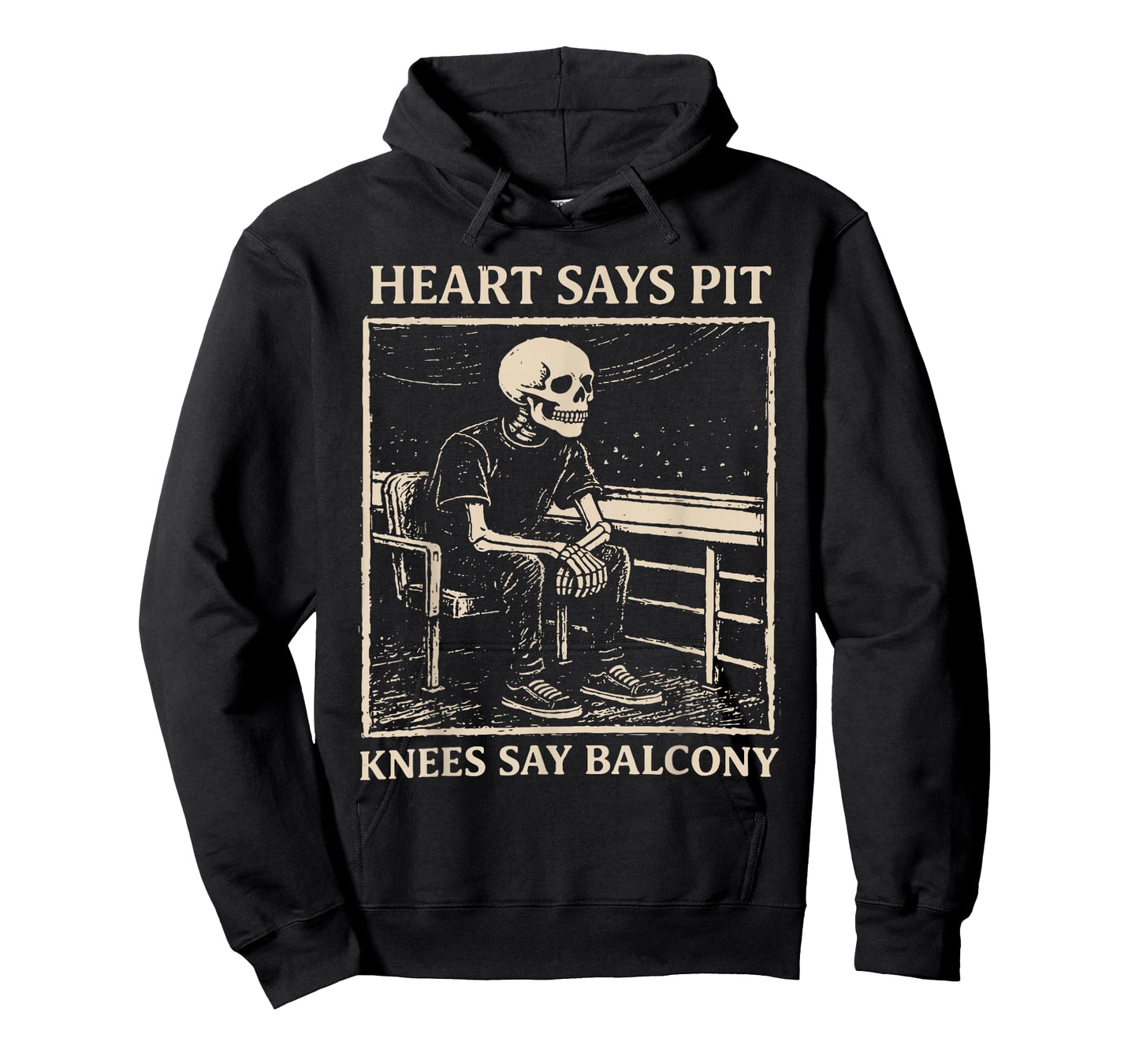 Heart Says Pit Knees Say Balcony Retro Vintage T-Shirt