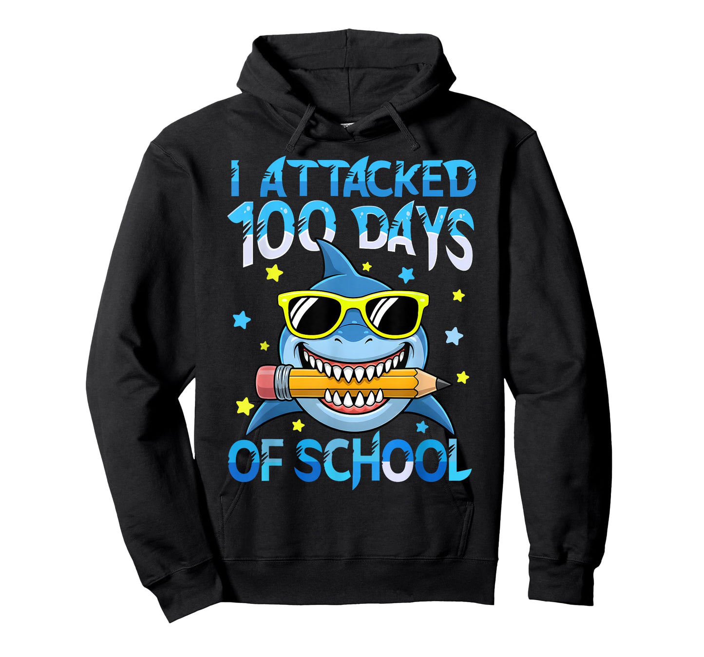 Funny 100 Days of School Shark Kids Boys 100th Days Toddler T-Shirt