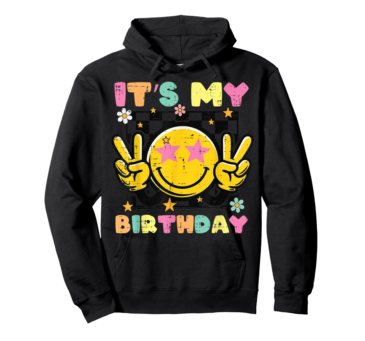 Its My Birthday Smile Happy Peace Retro Groovy Women Men Kid T-Shirt