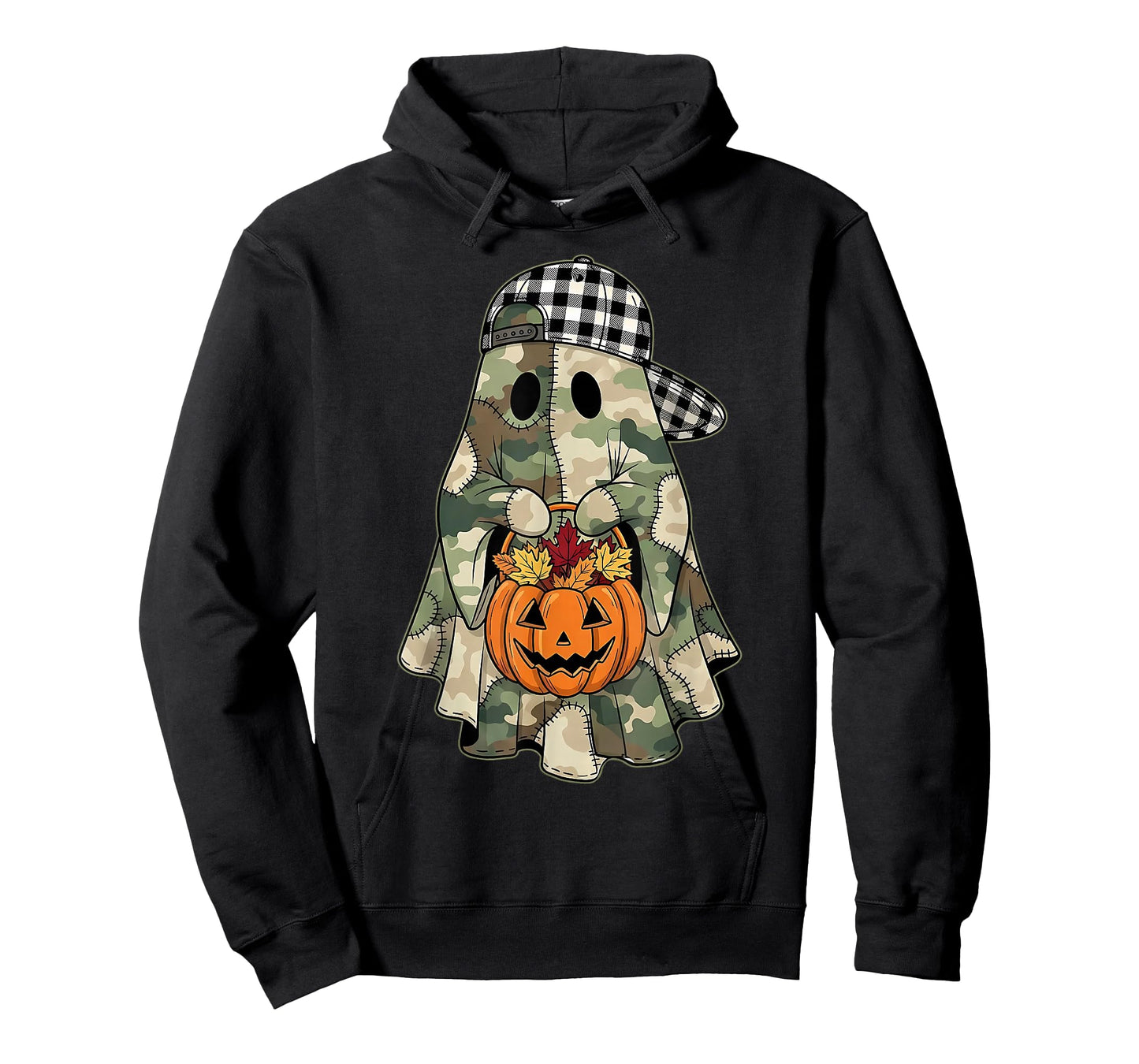 Camo Ghost Candy Hunter Halloween Spooky Dude Funny Boys Kid T-Shirt