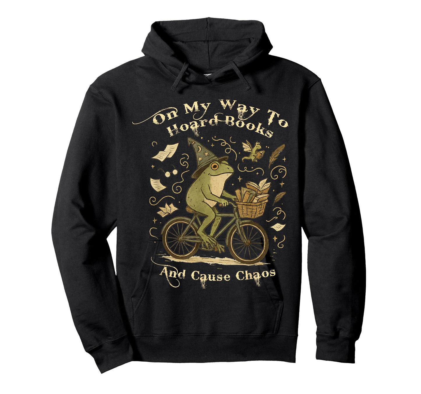 On My Way to Hoard Books and Cause Chaos Tom Foolery Frog T-Shirt