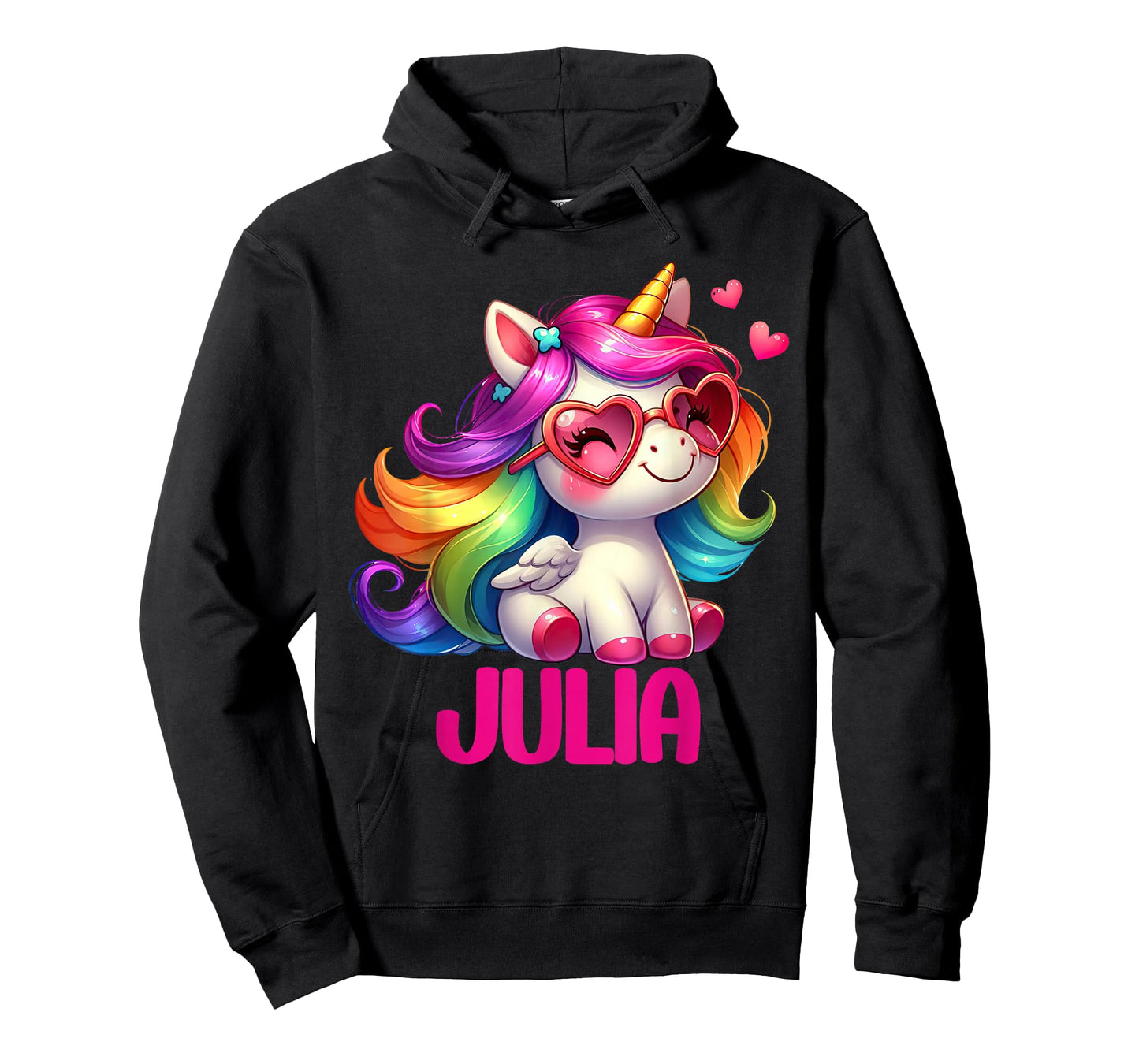 Julia Personalized Name Colorful Unicorn Women Girls T-Shirt