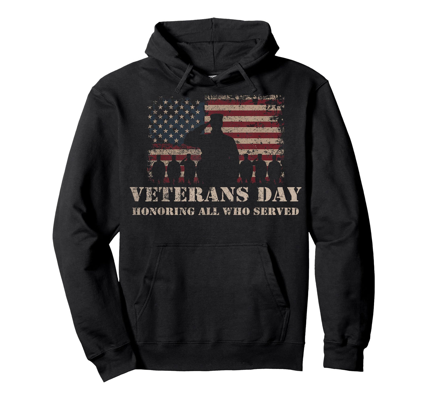 Veterans Day Honoring All Who Served Patriotic Flag Soldier T-Shirt