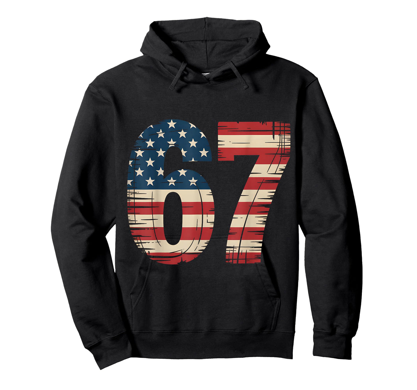67 Patriotic American Flag USA Six Seven 6 7 Meme 67 T-Shirt