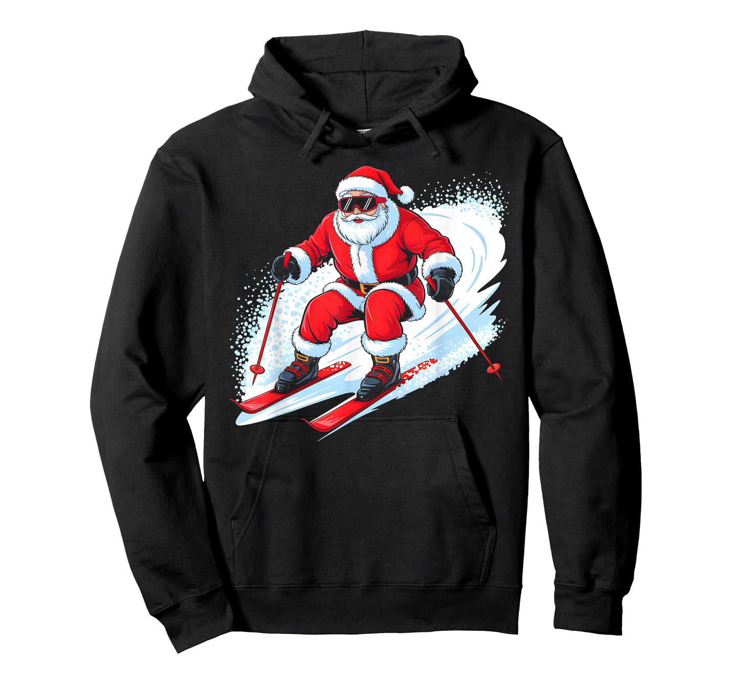 Santa Skiing Funny Christmas Skier Ski Racer Xmas Pajama T-Shirt