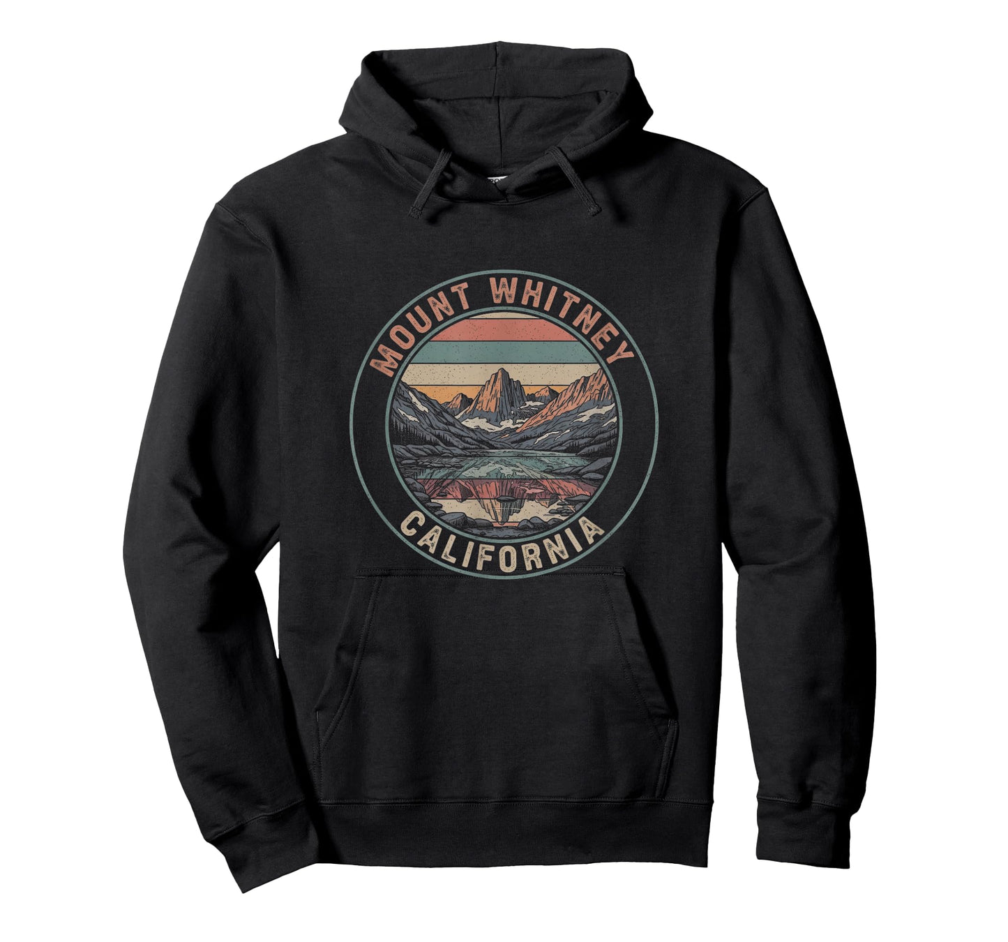 Retro Mount Whitney California Drawing Art Design T-Shirt