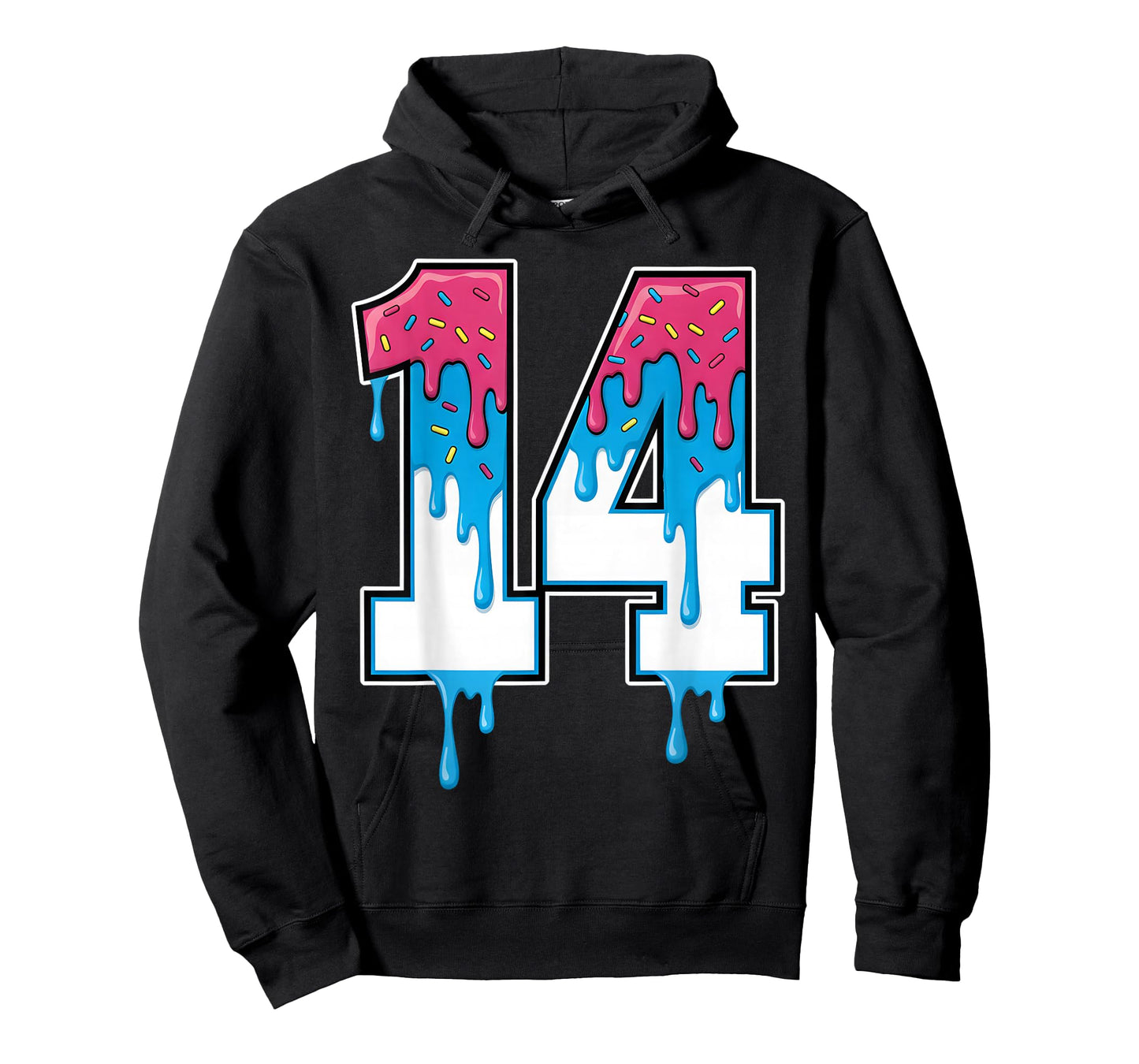 14 Number Team Sports Ice Cream Drip Matching Varsity T-Shirt