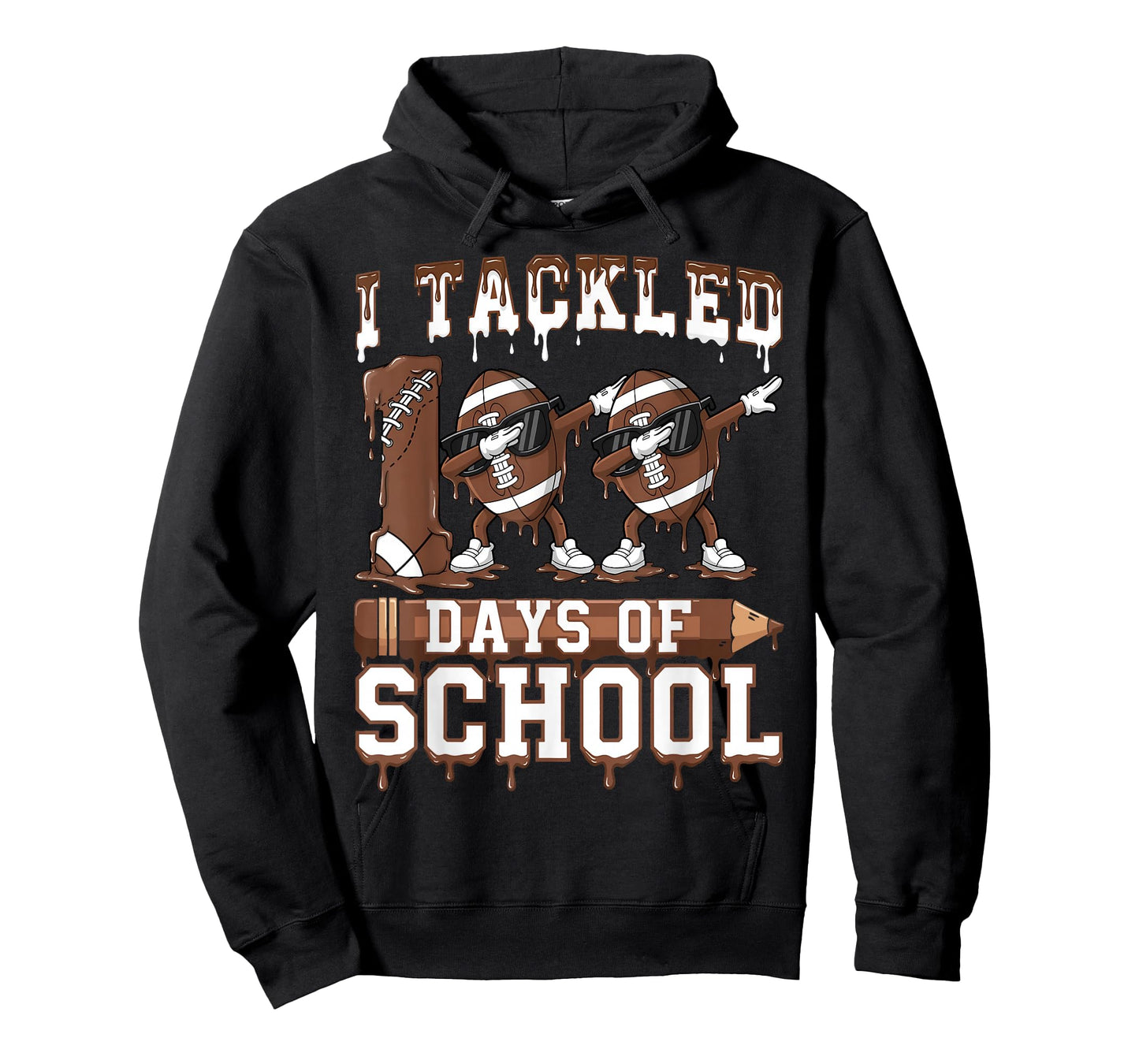 Kids 100 Days of School Boys 100th Day of School Football T-Shirt