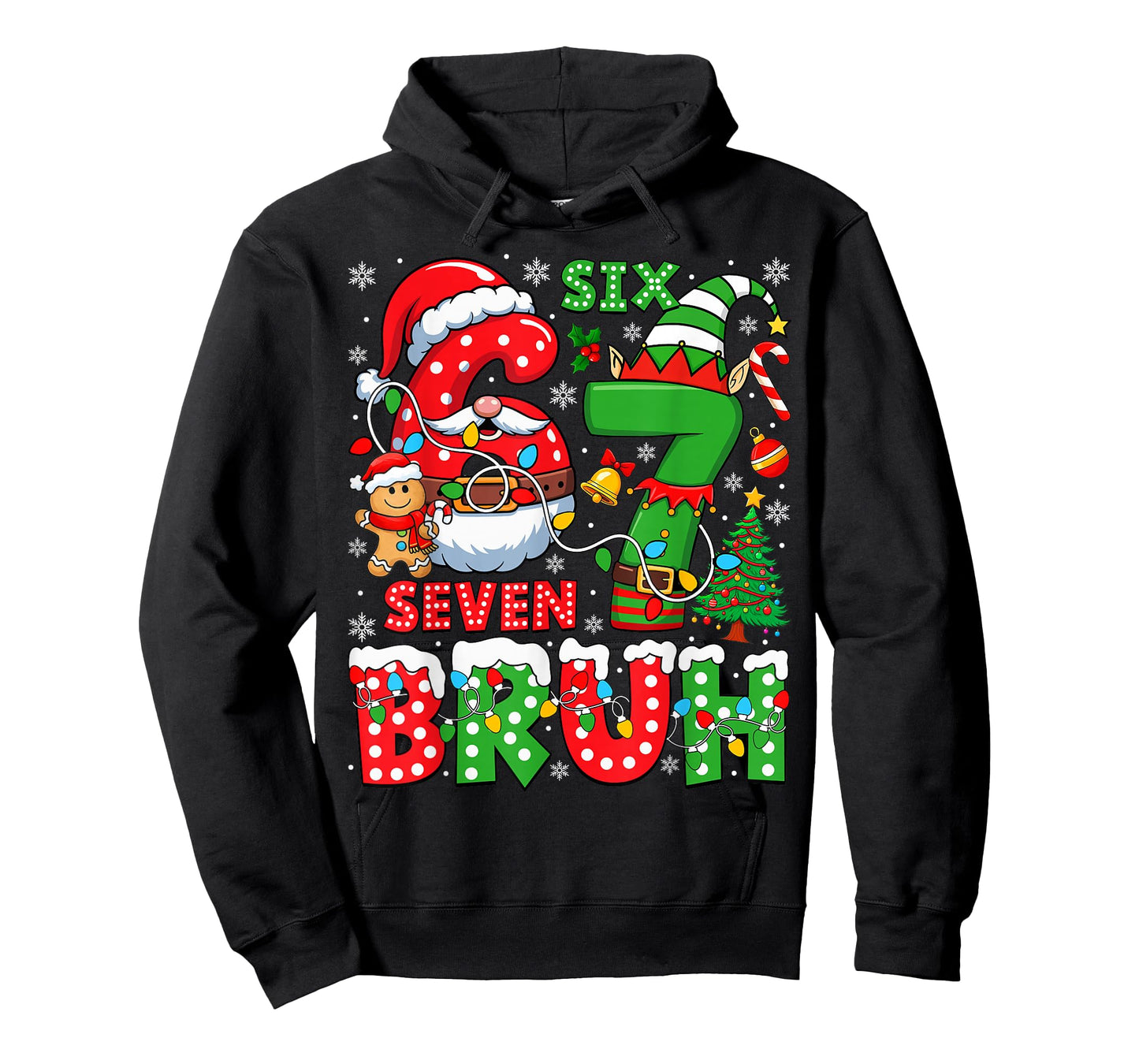 Funny Bruh Six Seven 6 7 Meme Christmas 67 Boy Girl Kids T-Shirt