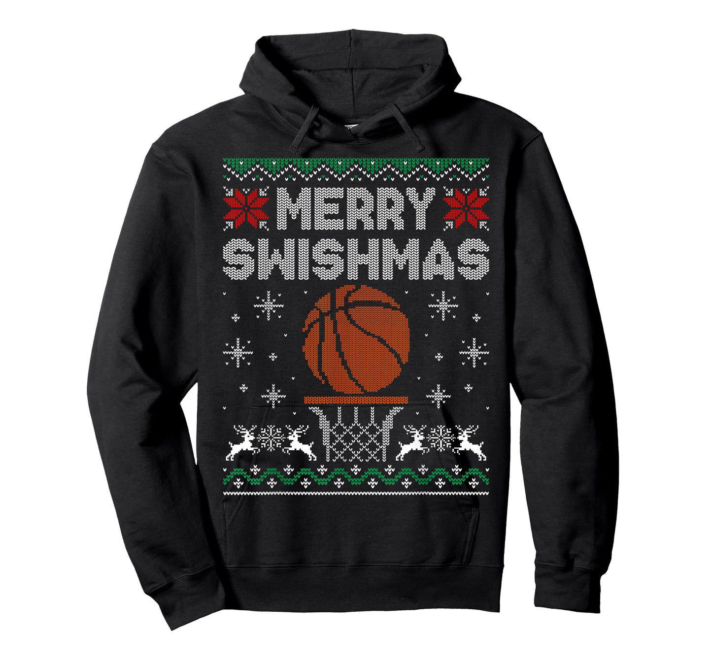Merry Swishmas Basketball Funny Xmas Christmas Ugly Sweater T-Shirt