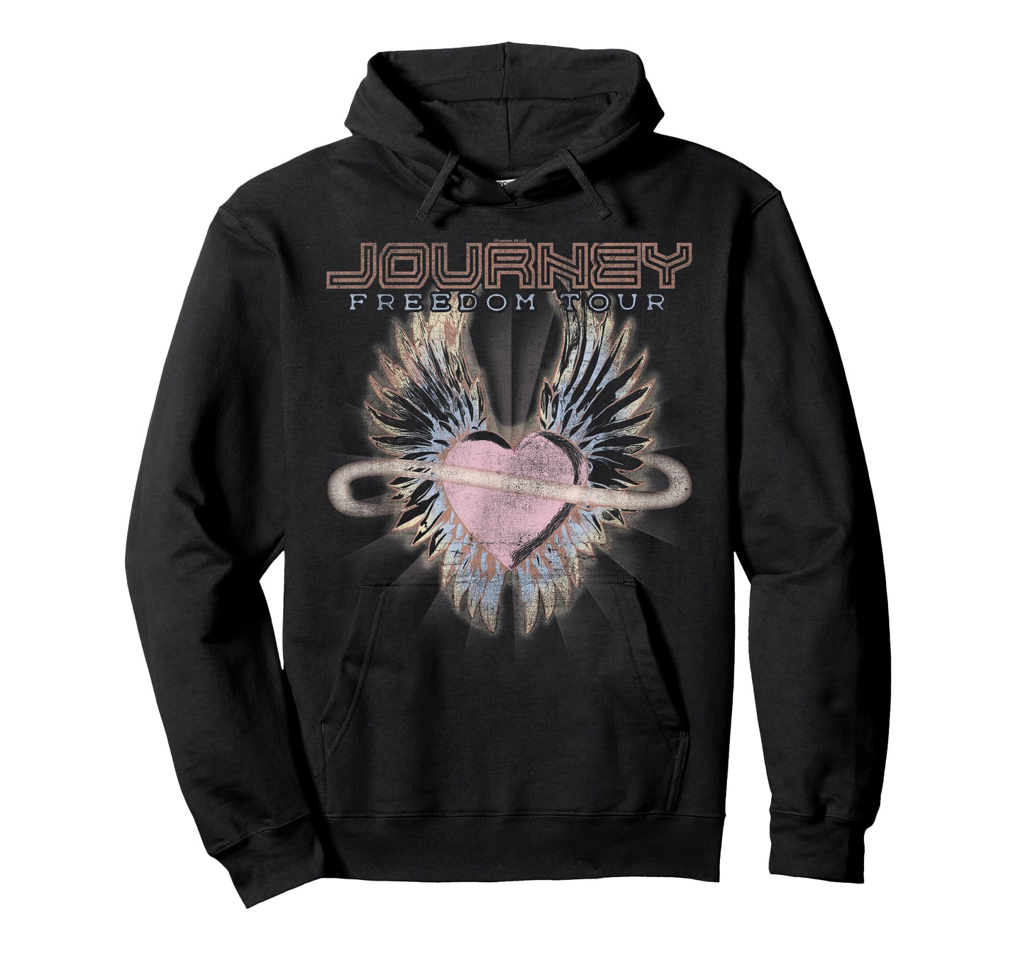 Journey Freedom Tour Pastel Heart and Logo Vintage Band T-Shirt