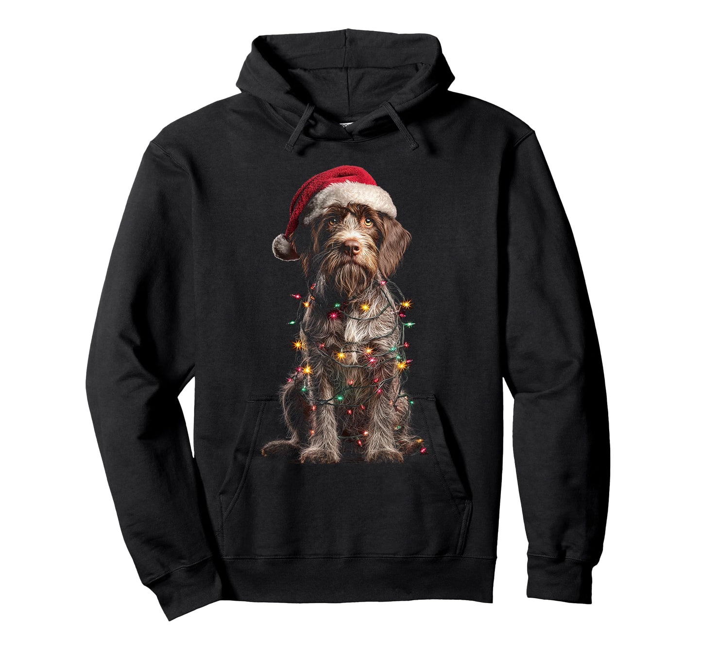Wirehaired Pointing Griffon Christmas Graphics Dog Lights T-Shirt