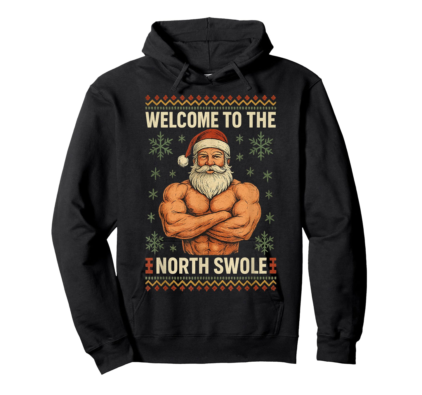 The North Swole Welcome Muscle Santa Claus Christmas Gym T-Shirt