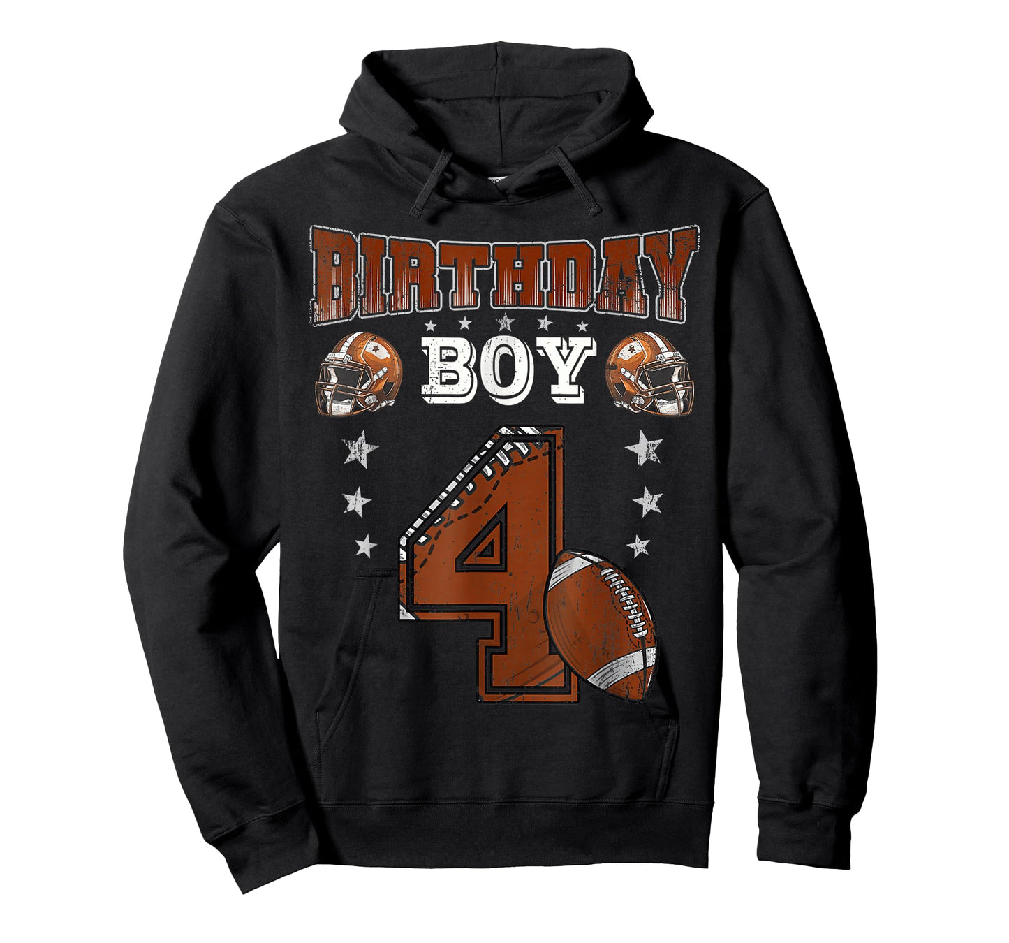 4th Birthday Boy Football Lover Theme 4 Years Old T-Shirt