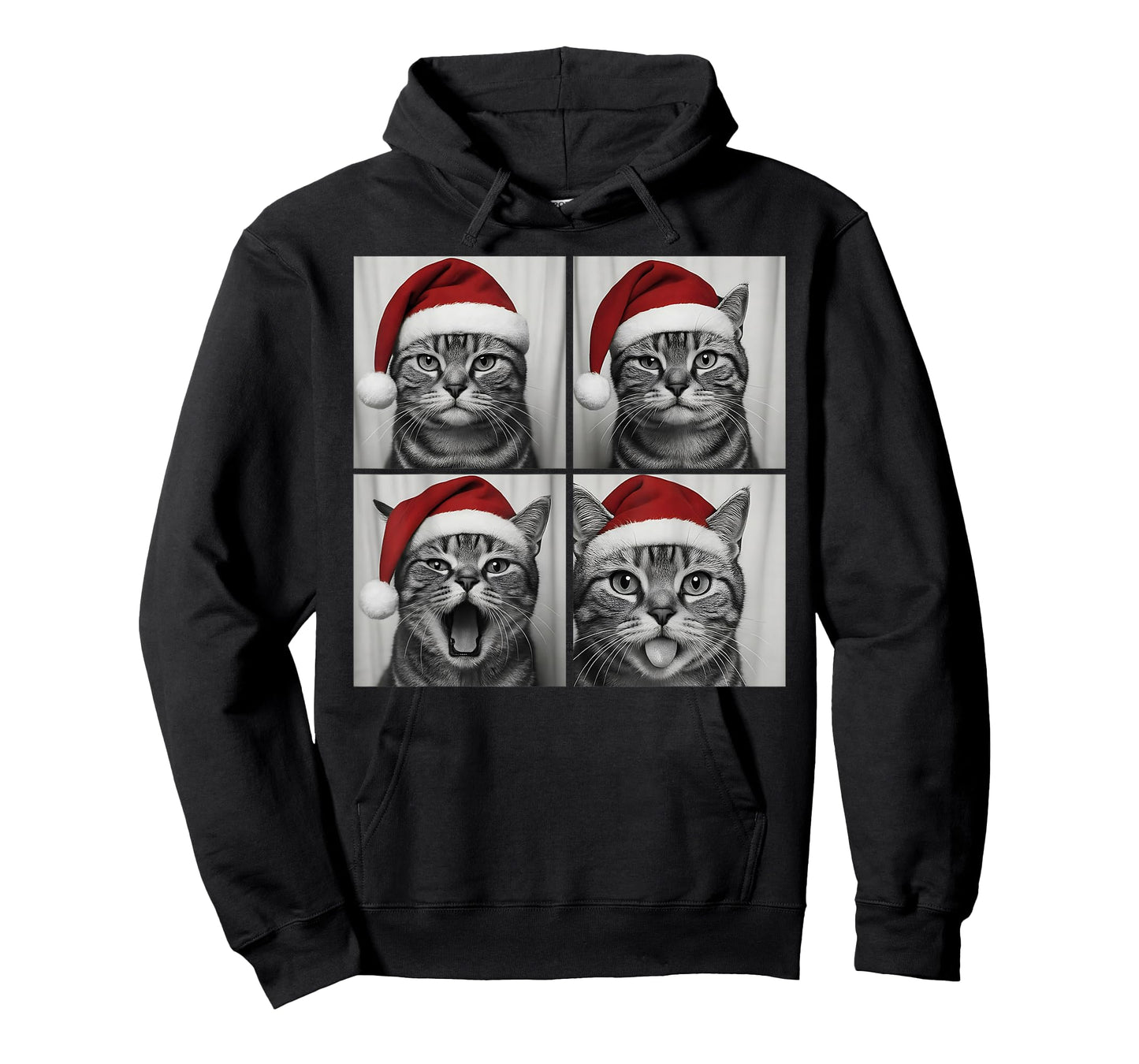 Funny Christmas American Shorthair cat Santa Photo Booth T-Shirt