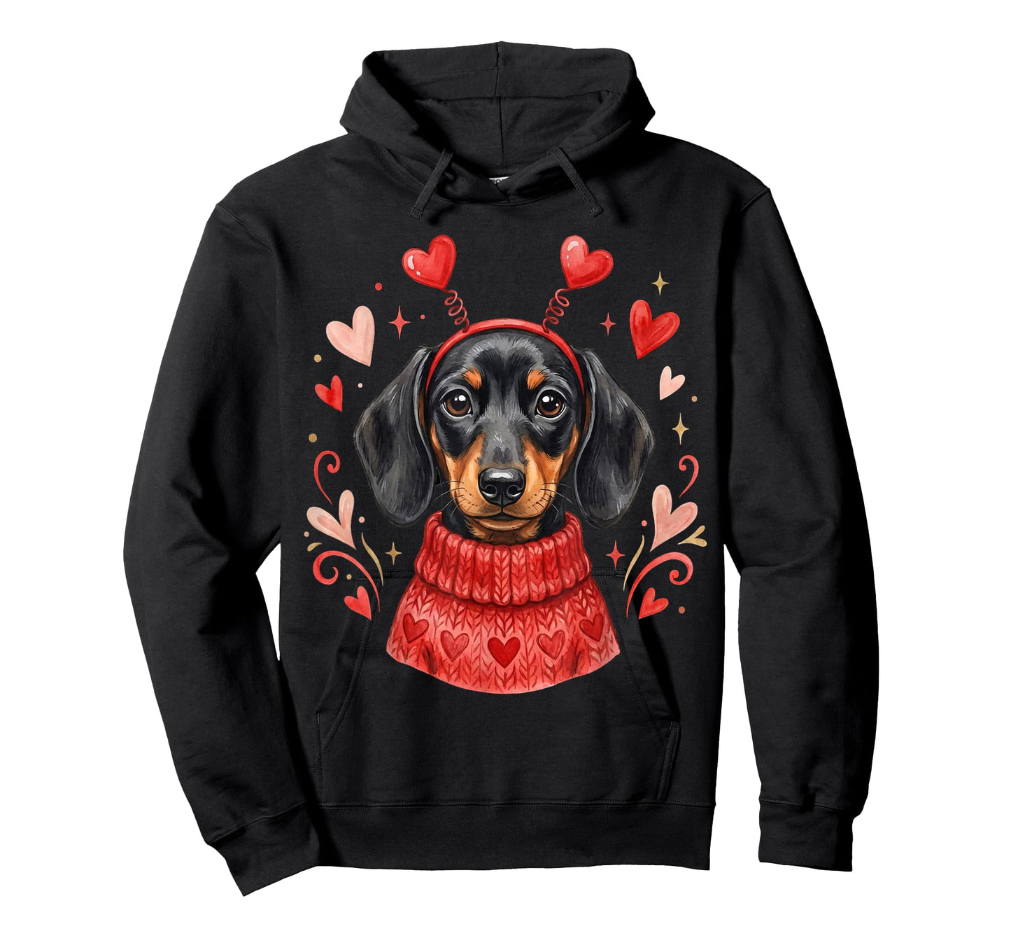 Cute Dachshund Valentines Dogs with Hearts Dog Valentine T-Shirt