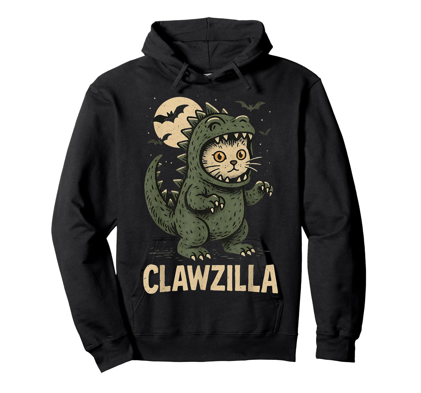 Clawzilla Cute Cat Monster Halloween Pun Funny Graphic T-Shirt