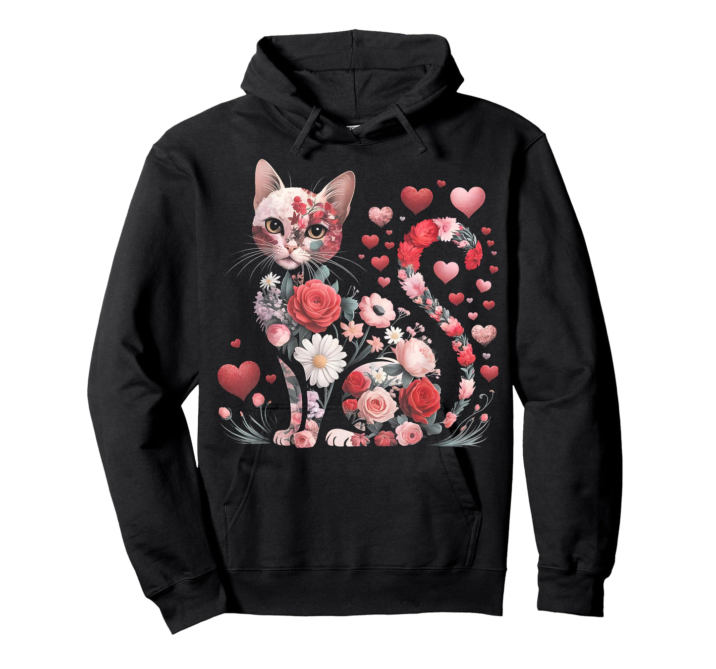 Happy Meowentine's Day Cute Girls Cat Valentines Day Hearts T-Shirt