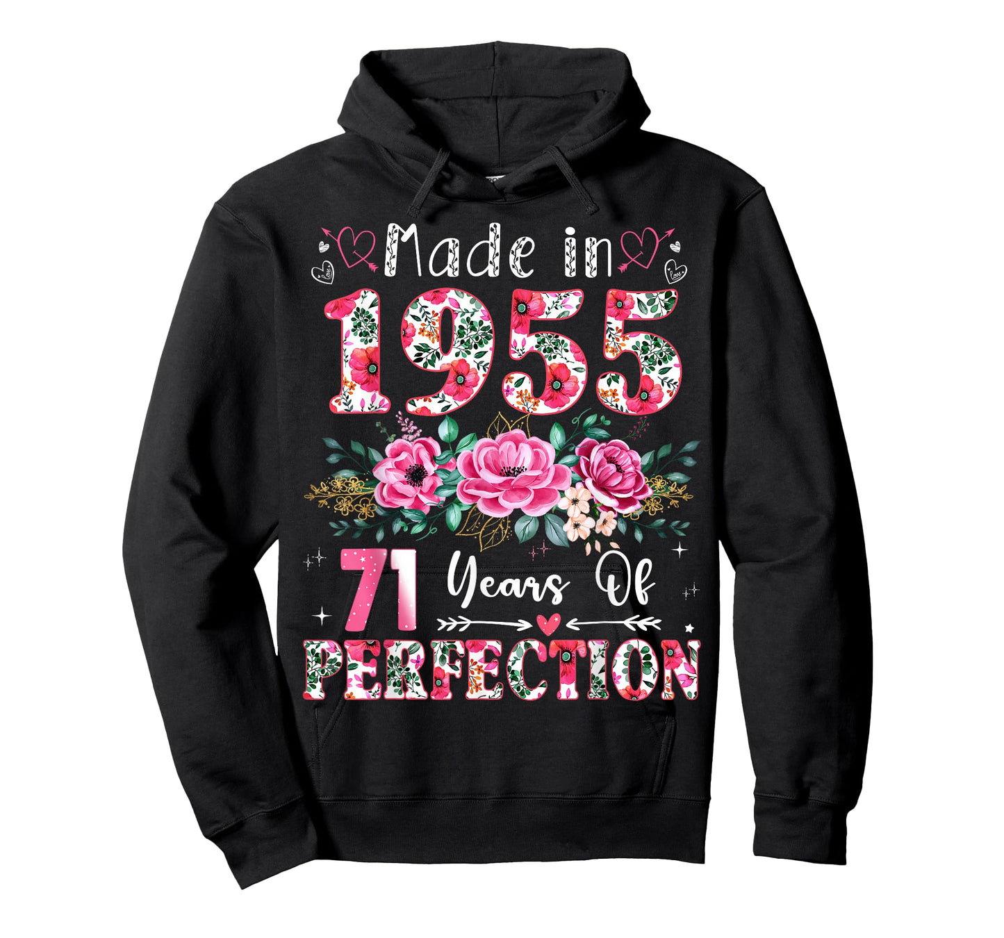 71 Year Old Made in 1955 Floral 71th Birthday Women T-Shirt