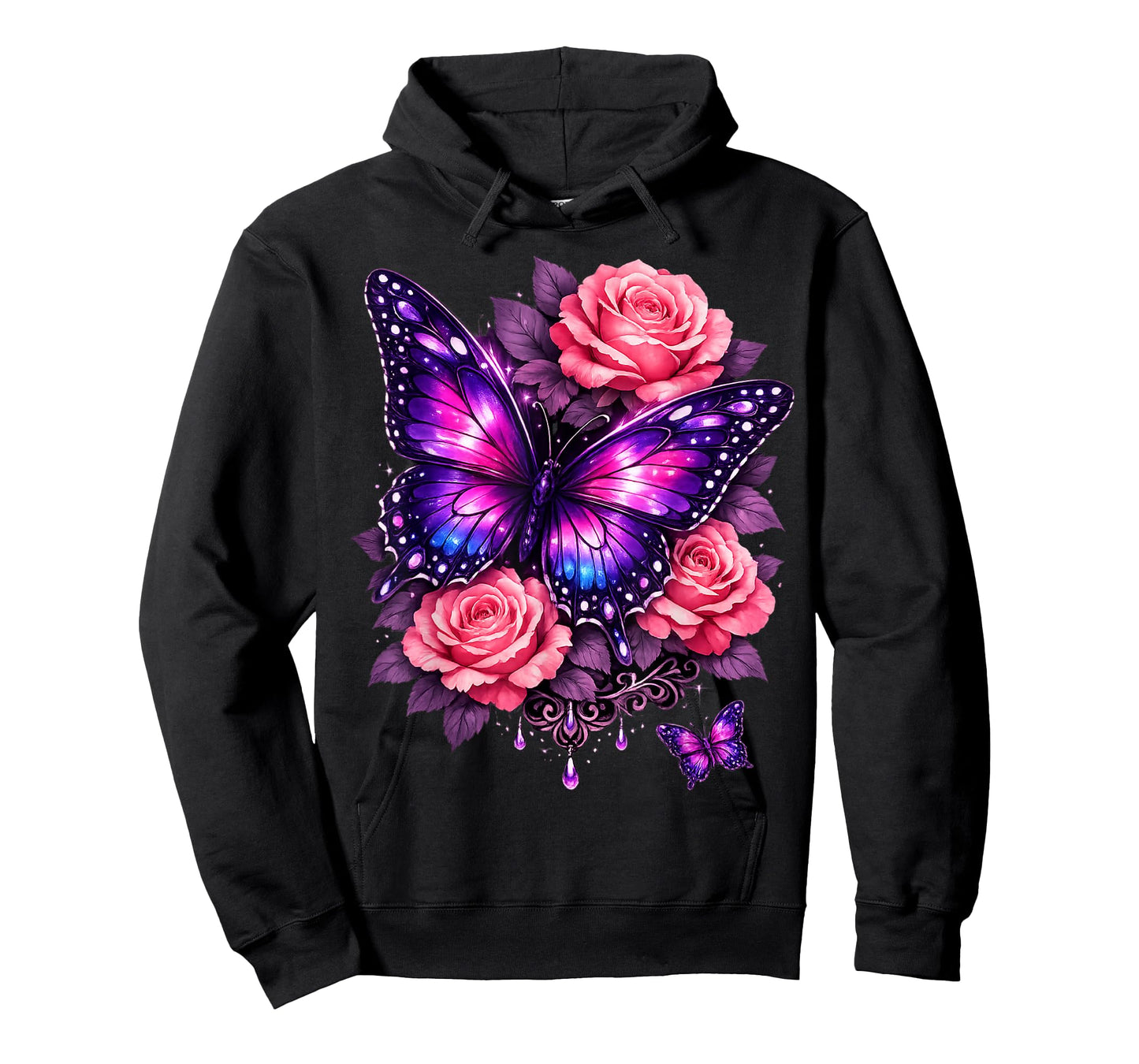Beautiful Butterfly Purple Rose Butterfly Lovers Gifts Women T-Shirt