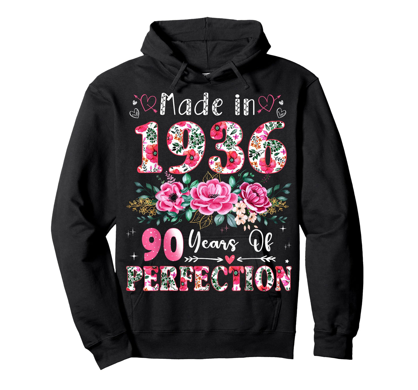 90 Year Old Made in 1936 Floral 90th Birthday Women T-Shirt