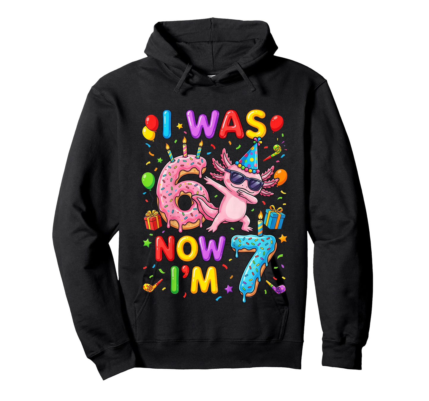 I was Six Now I'm Seven 6 7 Axolotl 67 Meme 7th Birthday T-Shirt