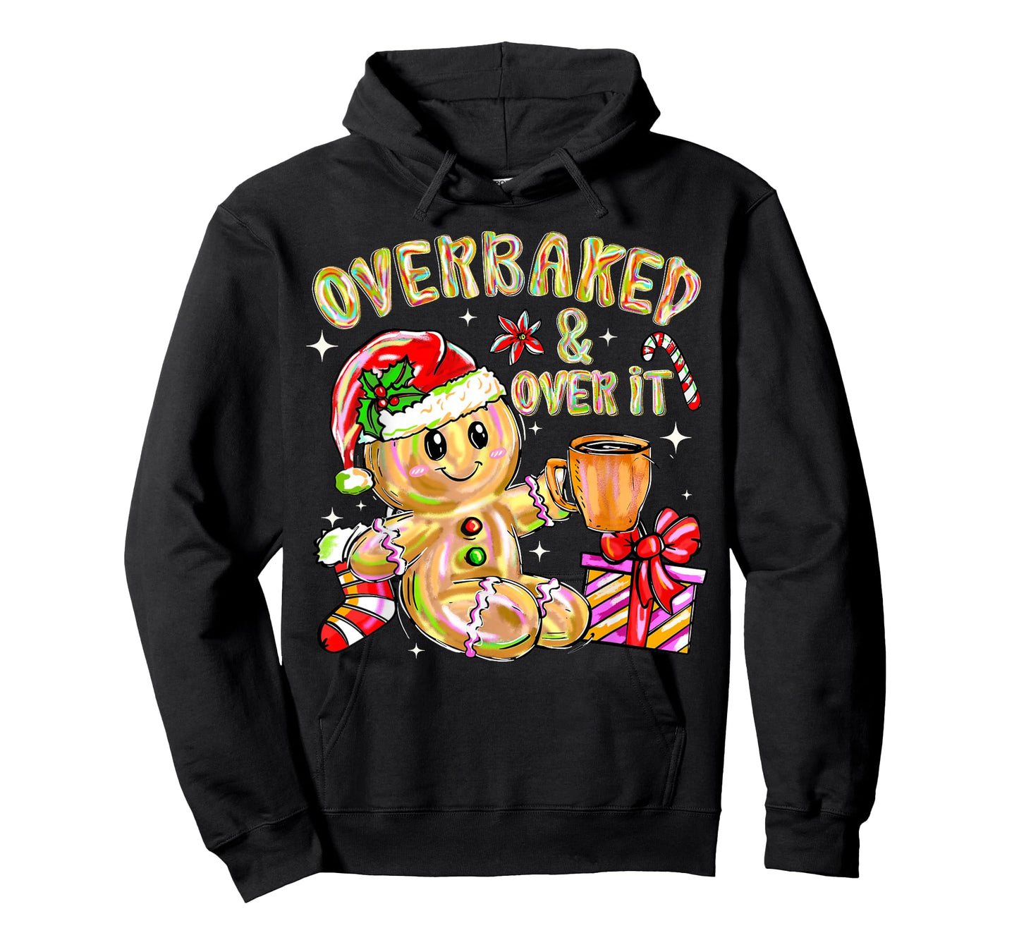Overbaked and Over It Xmas Cookies Baking Gingerbread Man PJ T-Shirt