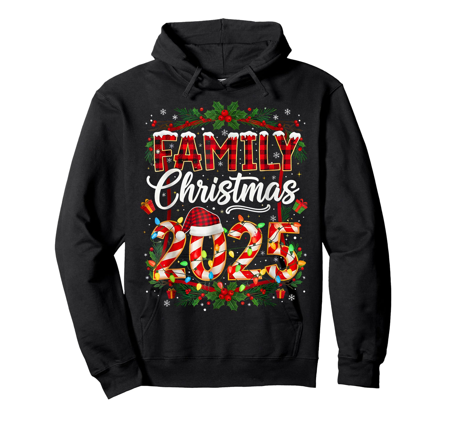Family Christmas 2025 Xmas Lights Santa Pajamas Holiday T-Shirt
