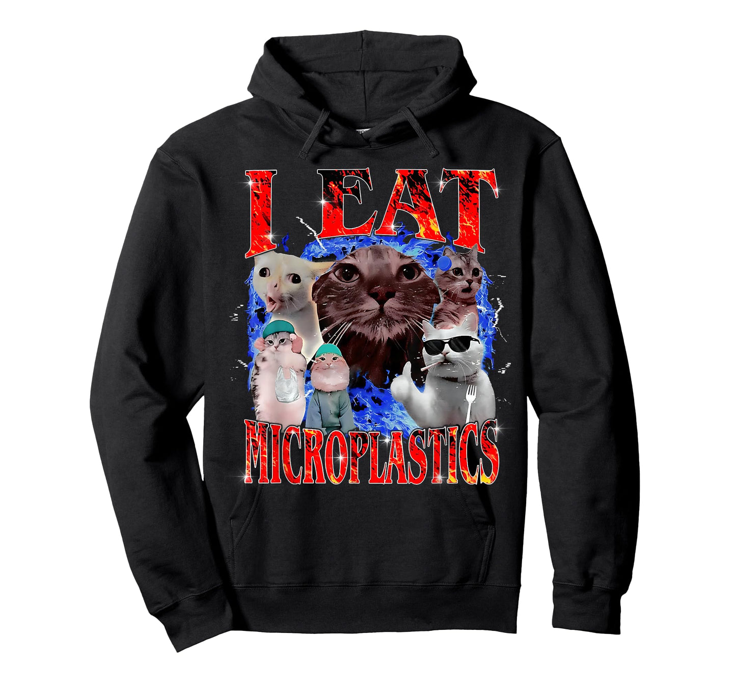I Eat Microplastics Funny Cat Meme Bootleg for Men Women T-Shirt