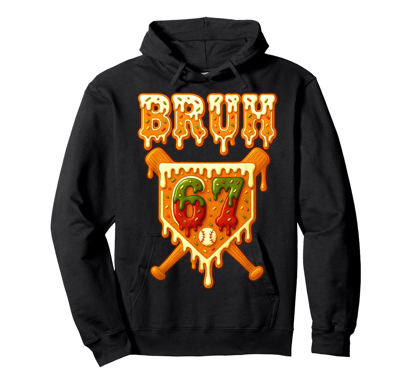 Bruh 67 Baseball Christmas Gingerbread Drip Number 67 T-Shirt