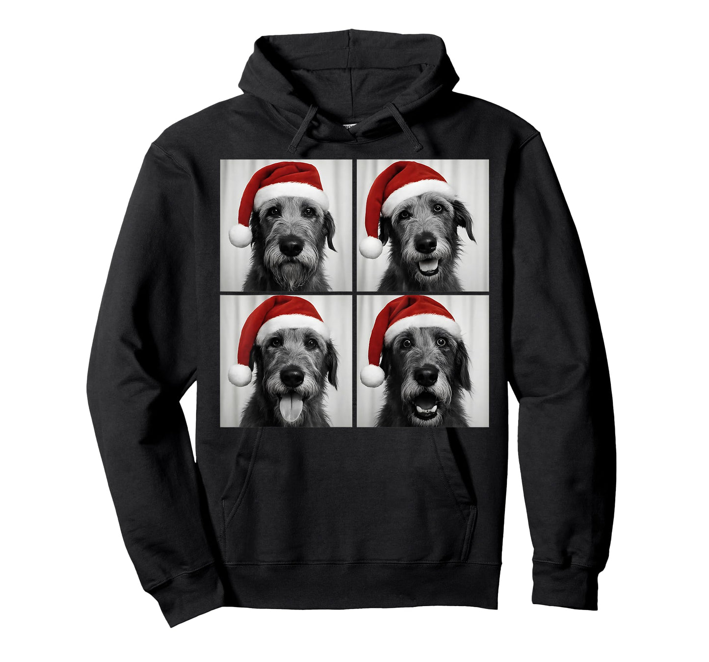 Funny Christmas Irish Wolfhound Santa Dog Lover Photo Booth T-Shirt