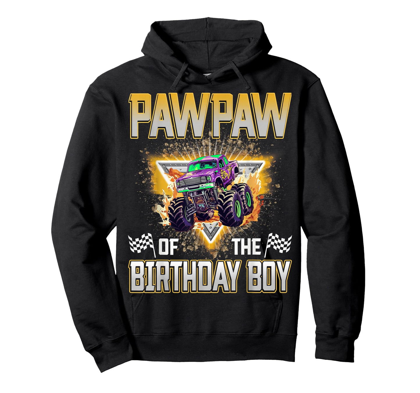 Pawpaw of The Birthday Boy Monster Truck Birthday Family T-Shirt