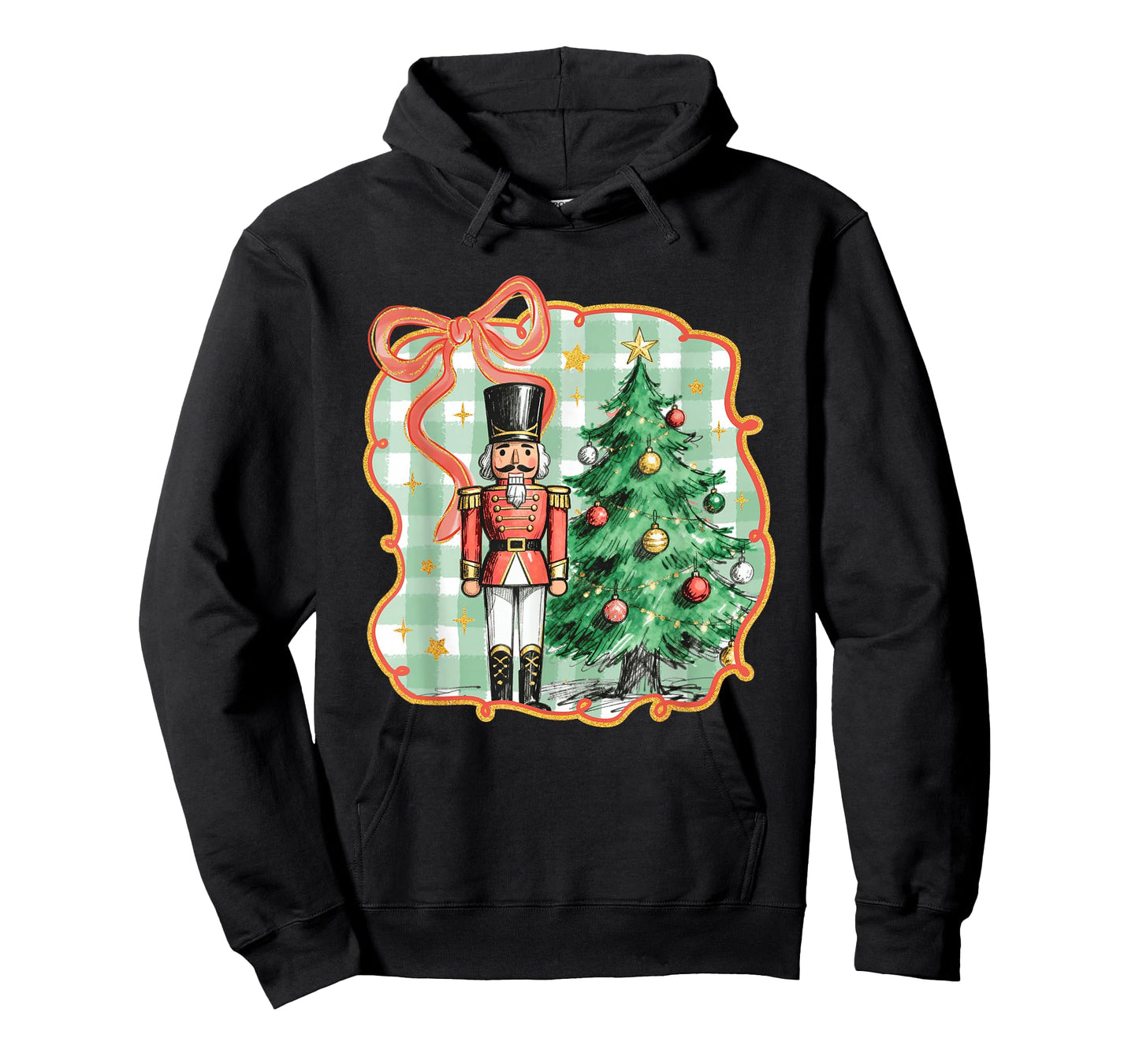 Preppy Nutcracker Christmas Tree Coquette Bow Xmas Holiday T-Shirt