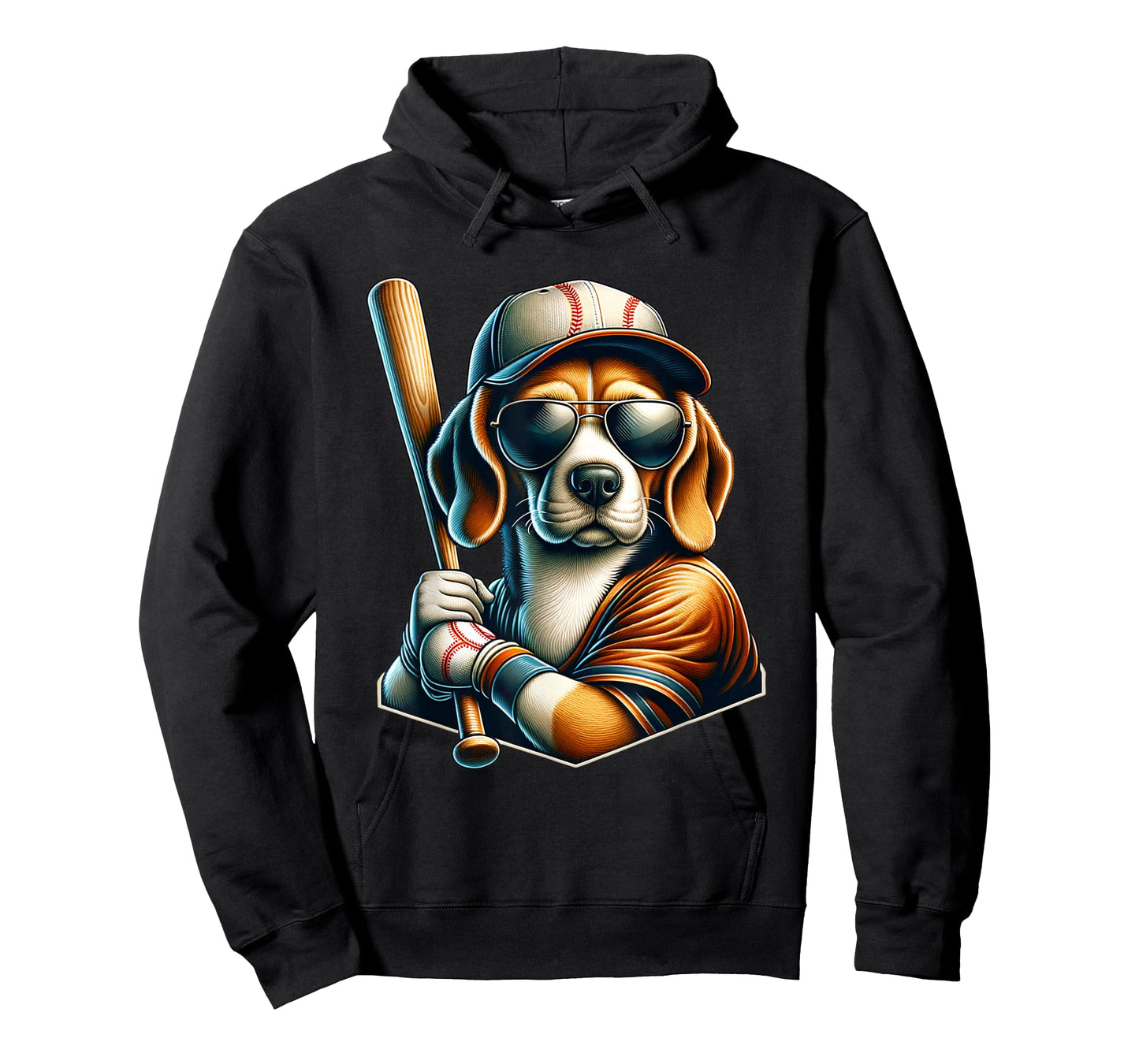 Funny Beagle Baseball Dog Lovers Sports Player Design Tee T-Shirt