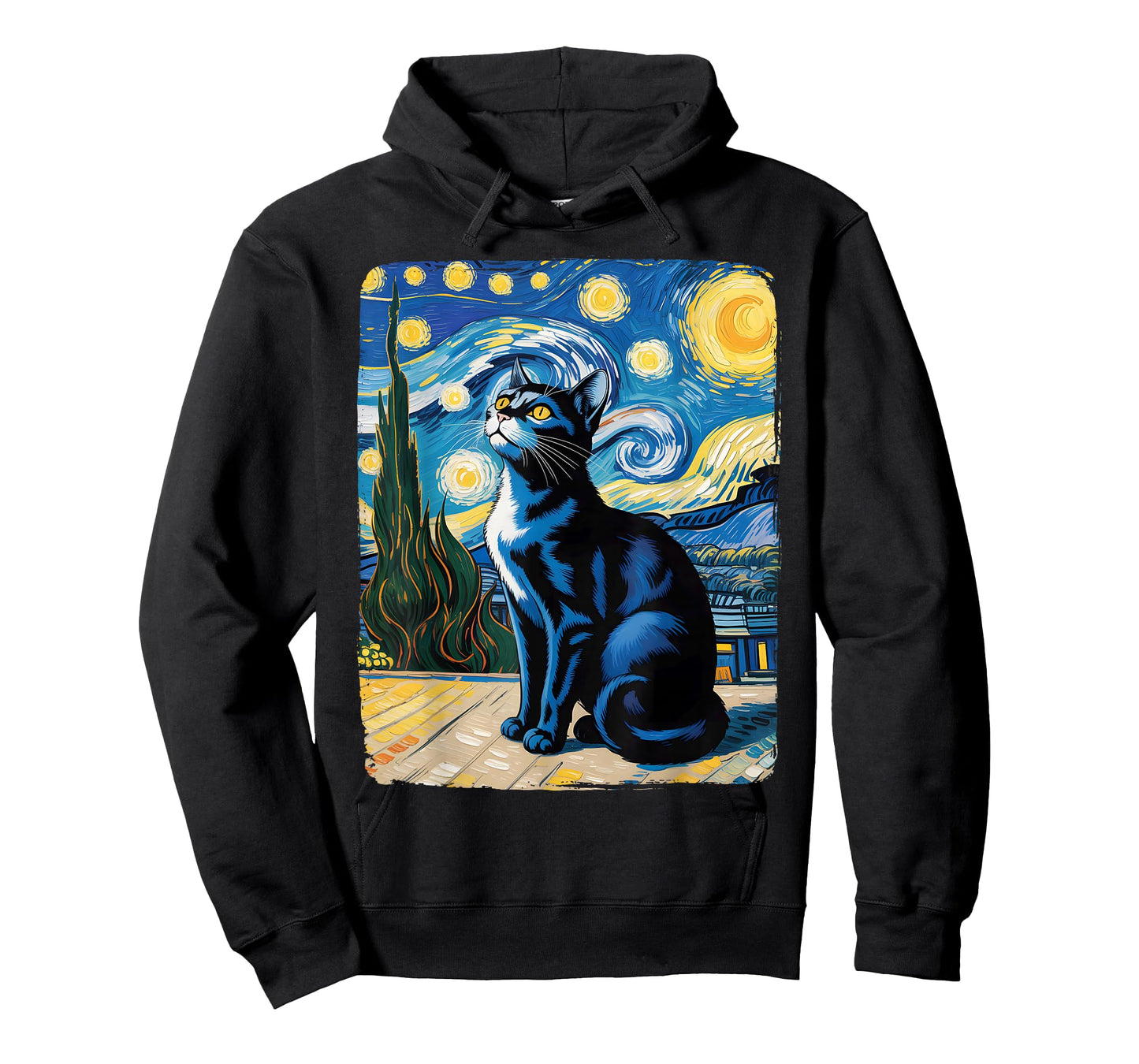 Cat Lover Starry Night Van Gogh Meme for Cat Cat Mom Cat Dad T-Shirt