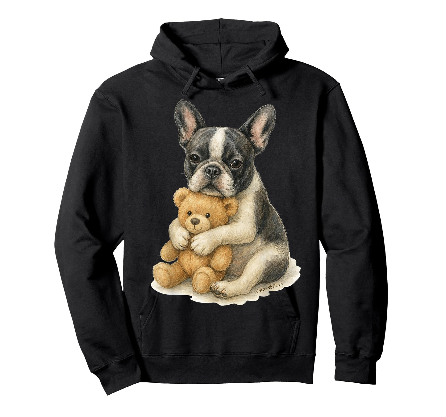 Cute French Bulldog AKA Frenchie Hugs Teddy Bear T-Shirt