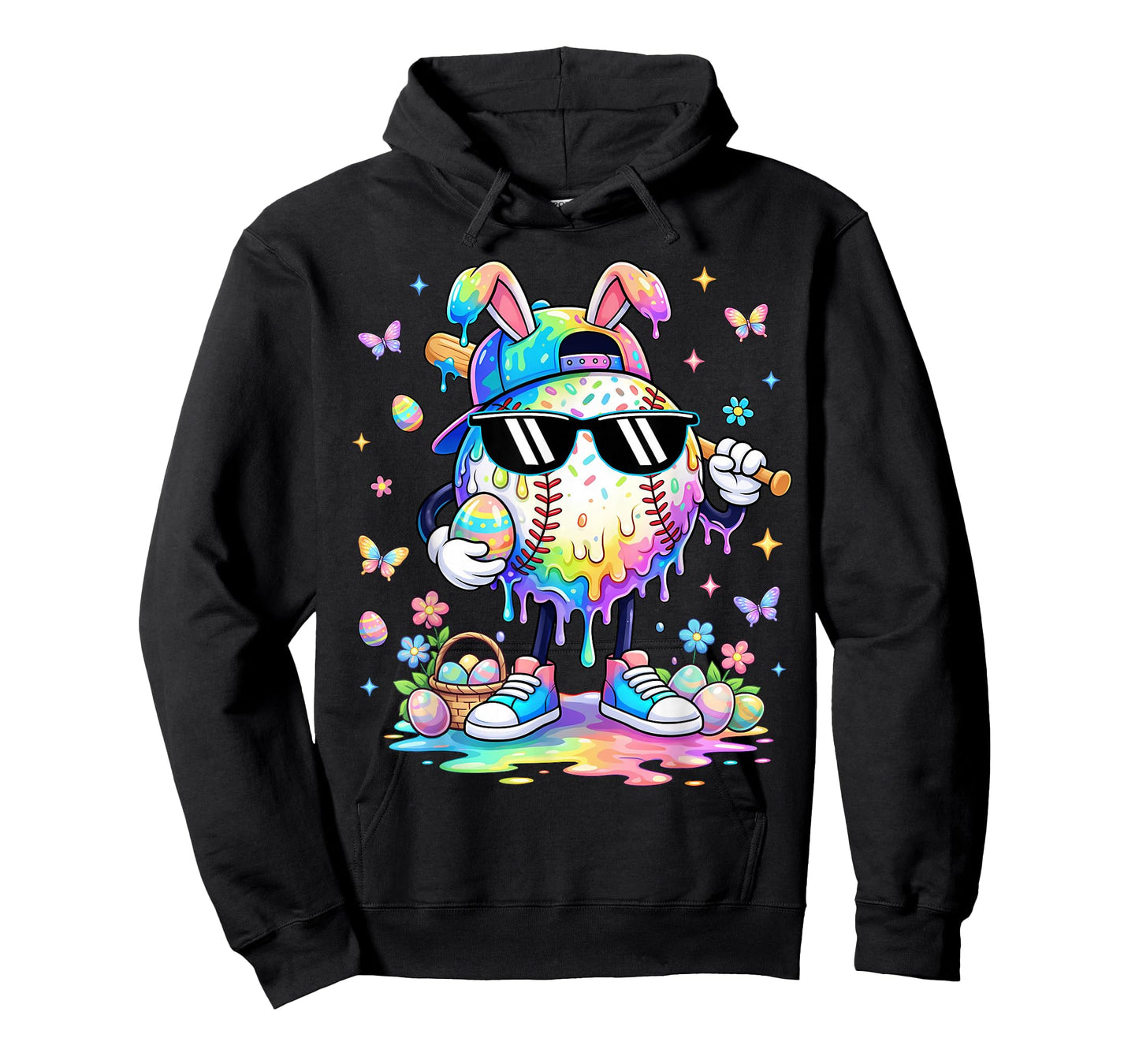 Funny Baseball Drip Dripping Bunny Happy Easter Men Boys Kid T-Shirt