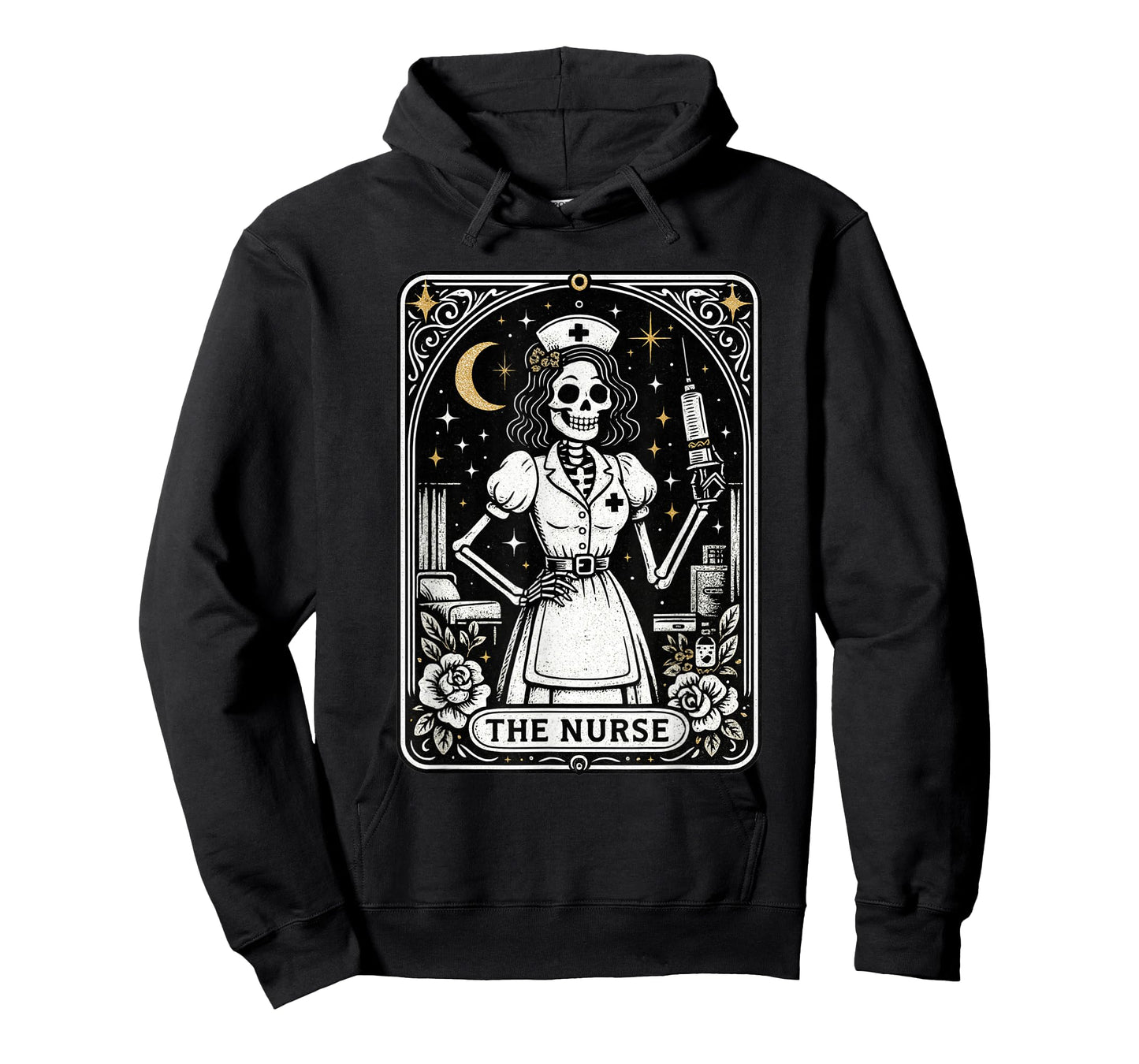 The Nurse Tarot Skeleton Night Shift RN Vintage Graphic T-Shirt