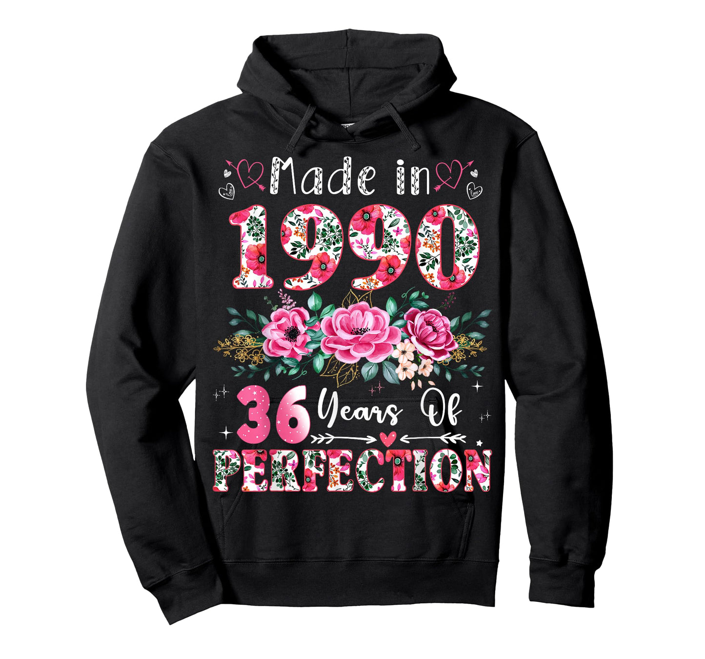 36 Year Old Made in 1990 Floral 36th Birthday Women T-Shirt