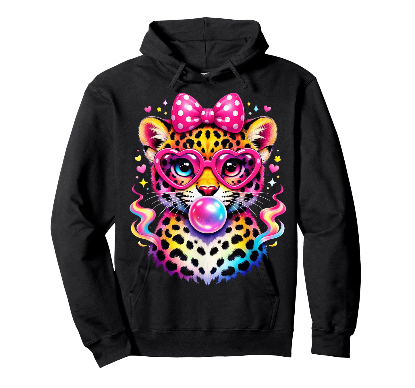 Funny Leopard Glasses Blowing Bubble Gum Back to School Kids T-Shirt