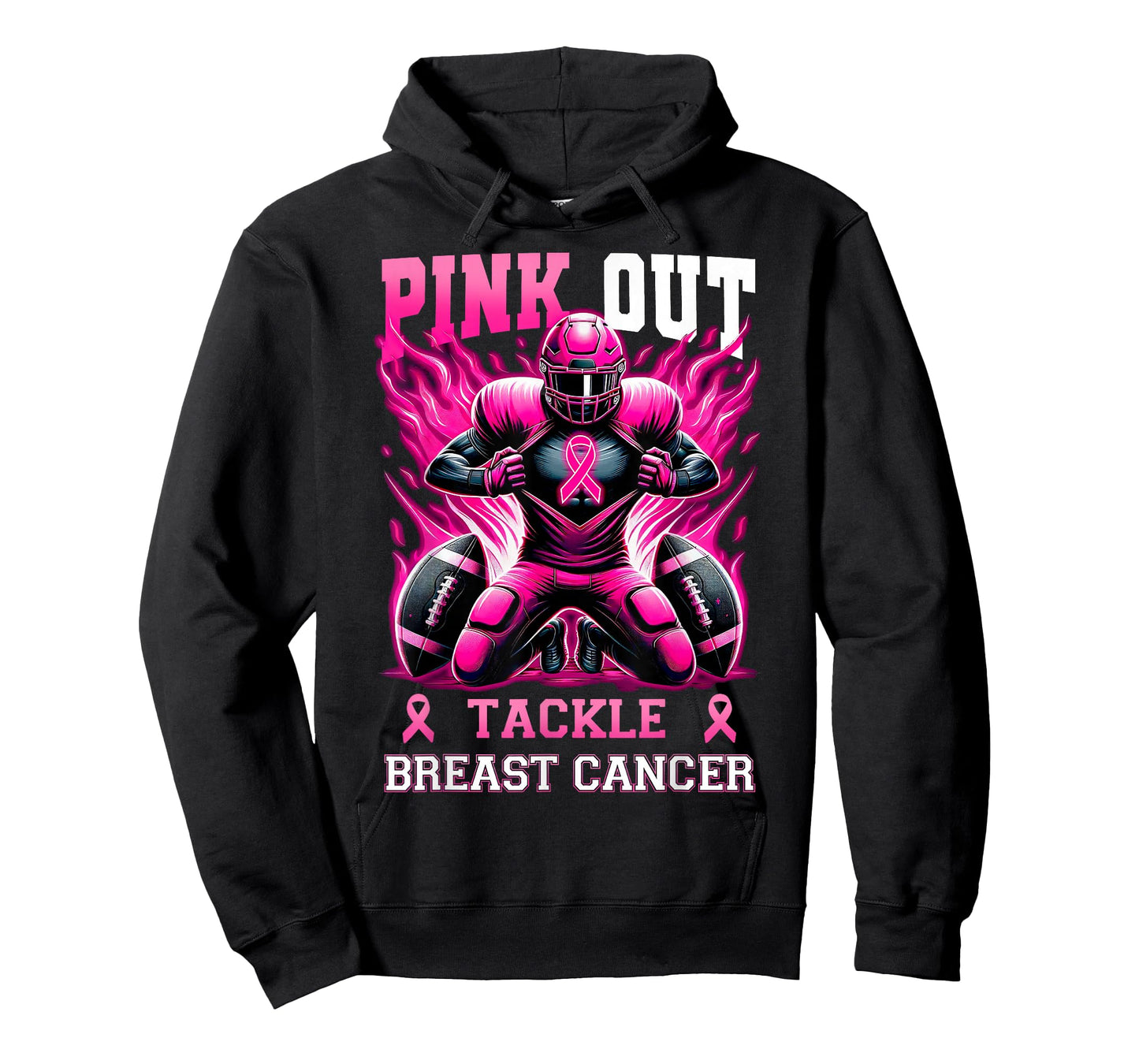 Pink Out Tackle Breast Cancer Awareness Football Mom Sports T-Shirt
