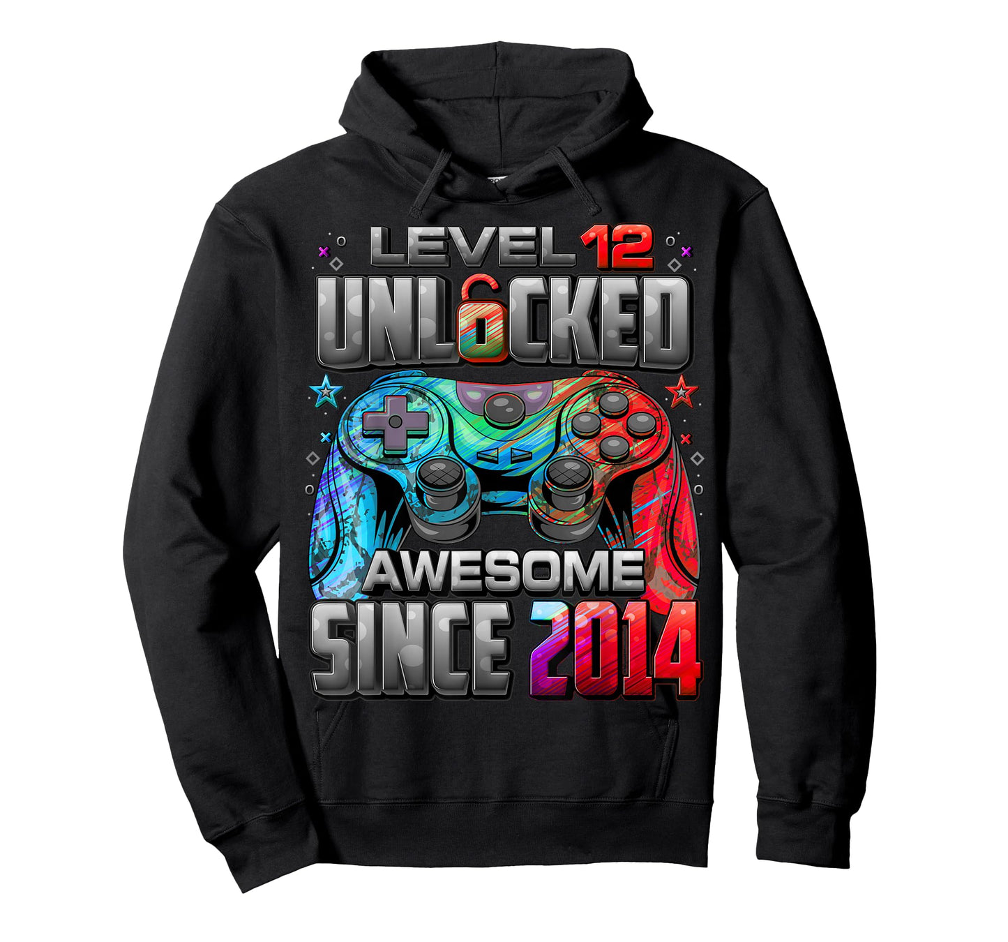 Level 12 Unlocked Awesome Since 2014 12th Birthday Gaming T-Shirt