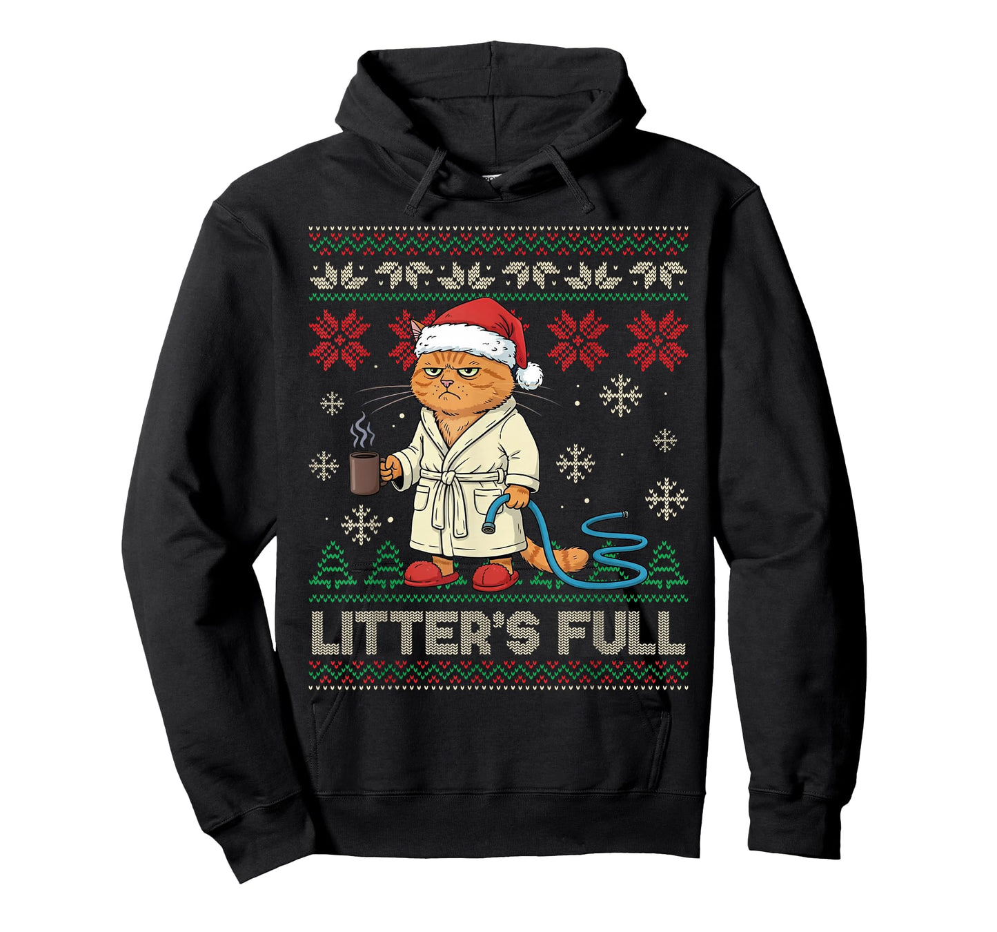 Litter’s Full Funny Cat Lovers Ugly Christmas Sweater T-Shirt
