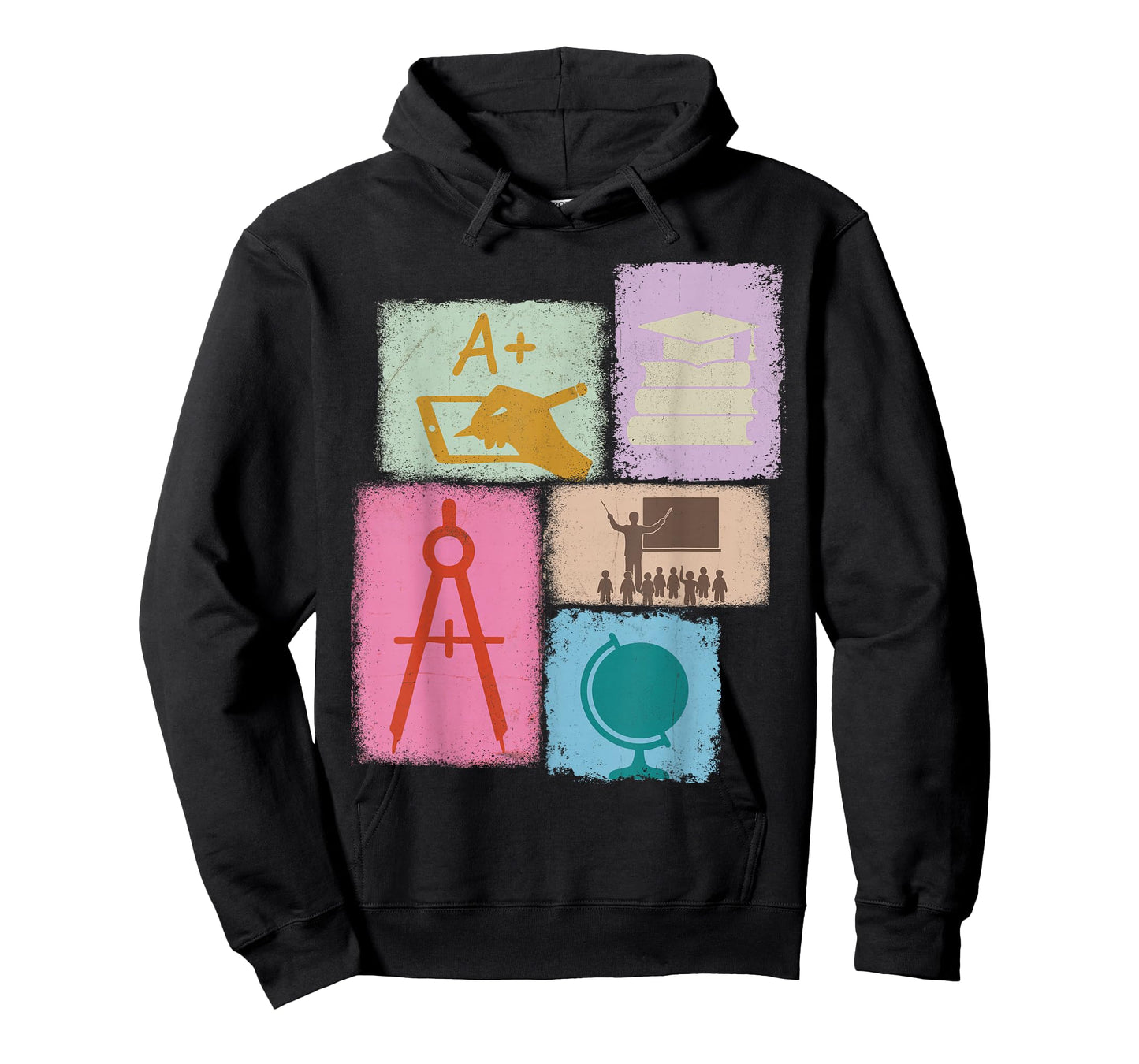 Teacher Vintage Collage School Teaching Women Educator T-Shirt