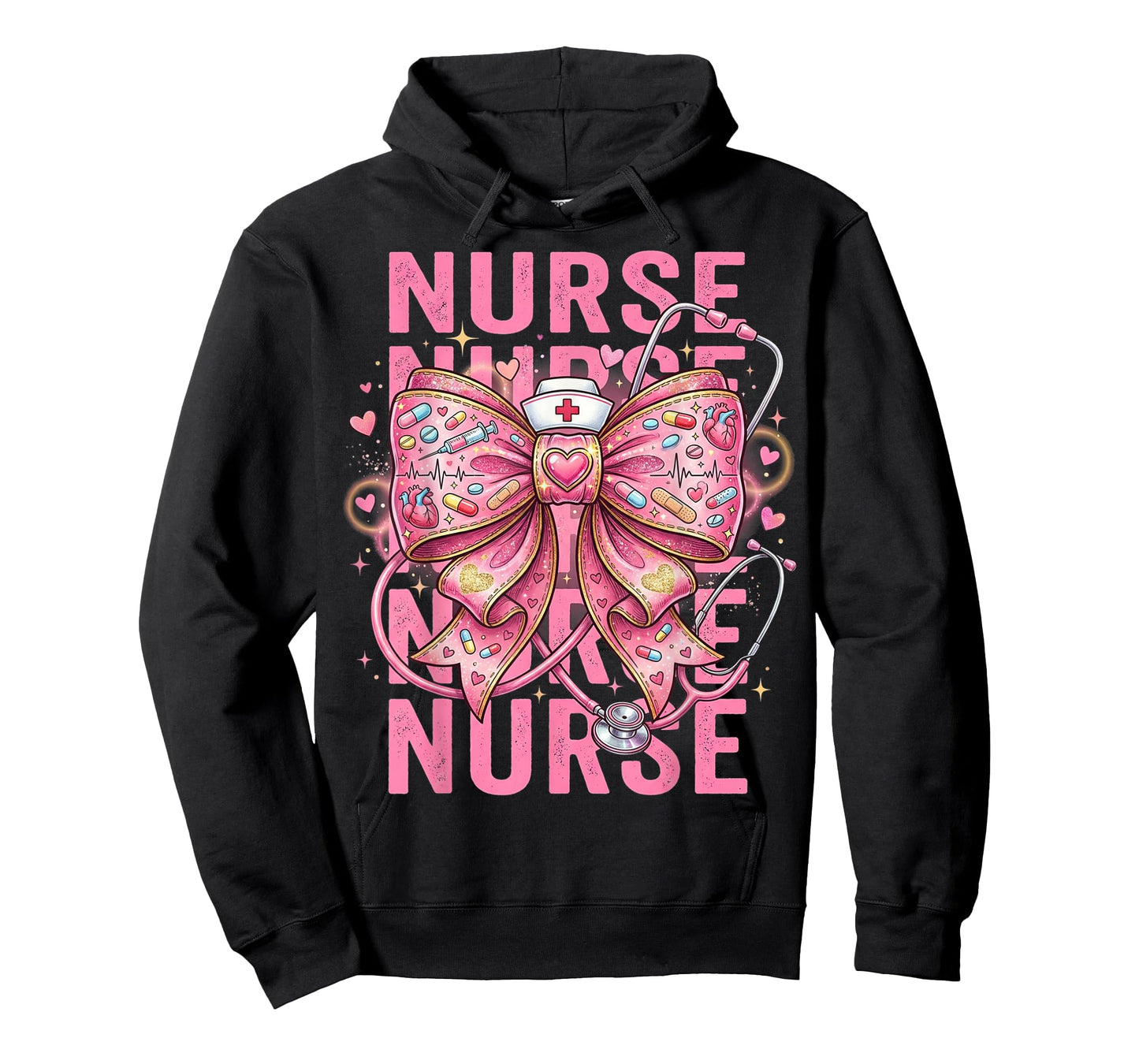 Pink Healthcare ER RN CNA ICU Valentine Nurse Heart Nurses T-Shirt